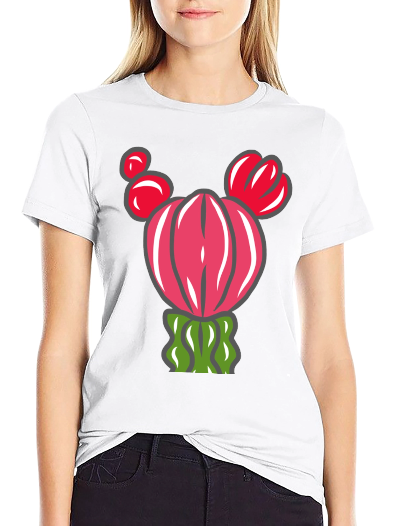 Cactus Graphic T-Shirt - Whimsical Desert Style
