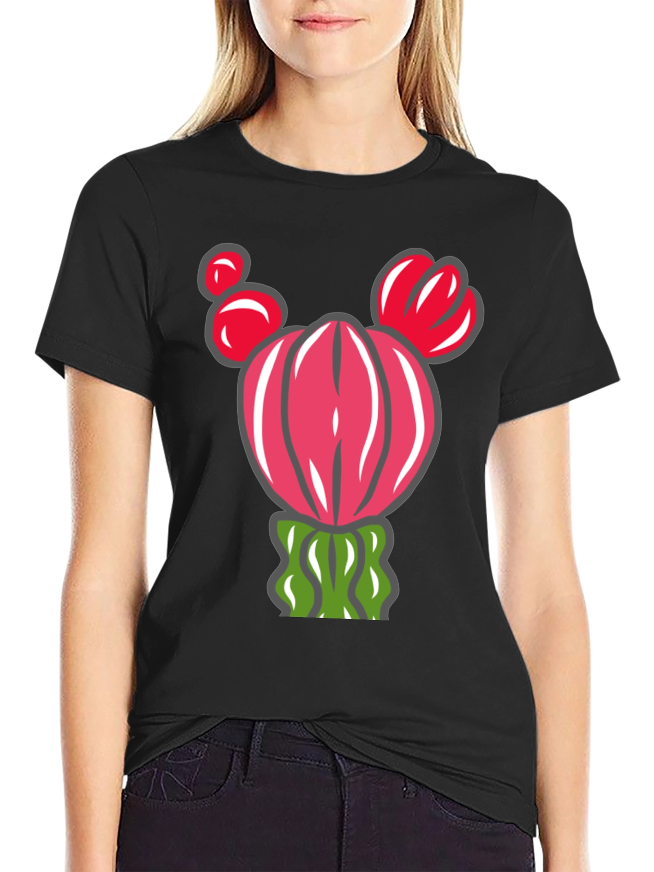 Cactus Graphic T-Shirt - Whimsical Desert Style