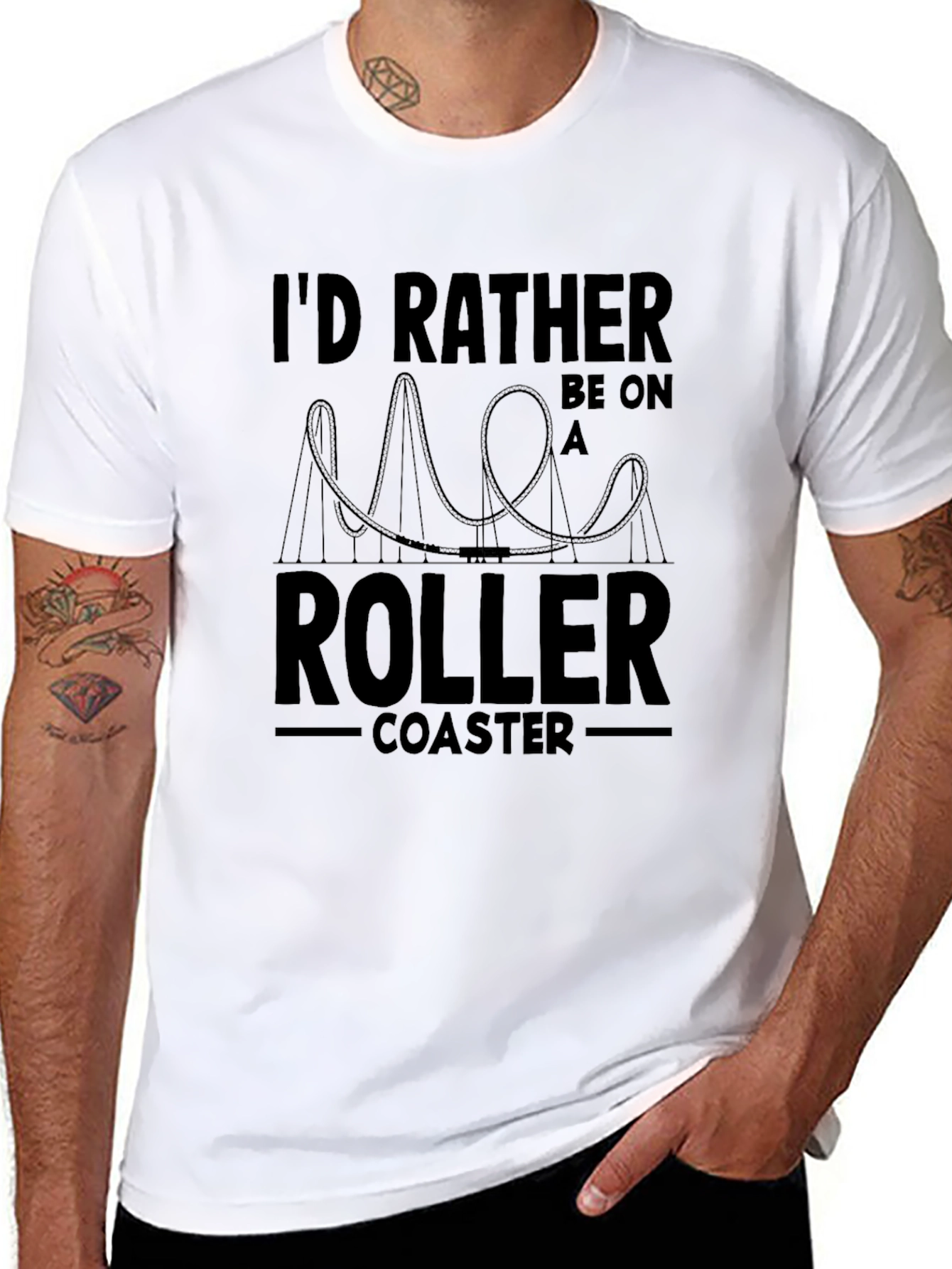 Roller Coaster Enthusiast Black T-Shirt