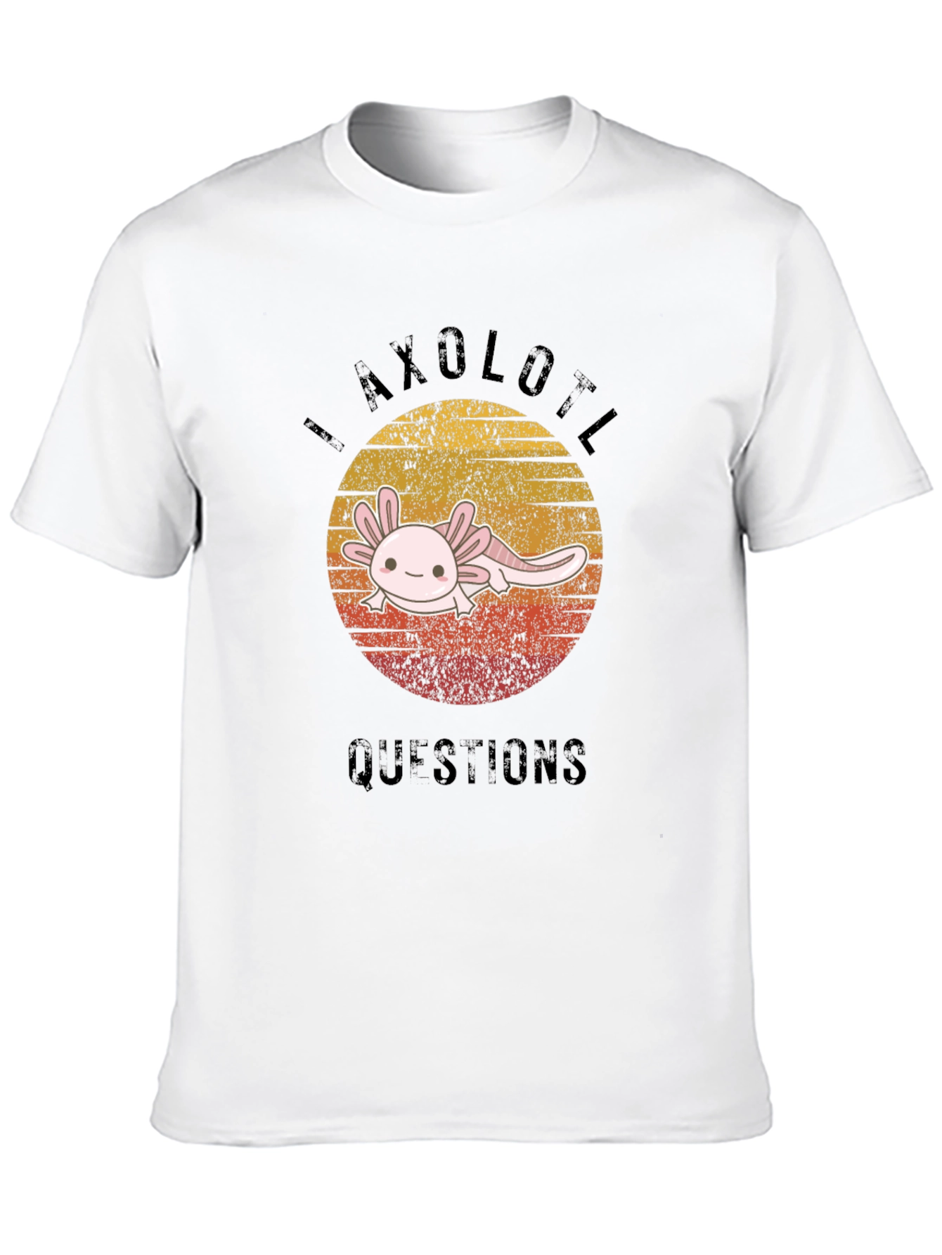 Axolotl Questions Graphic T-Shirt - Black Cotton Tee