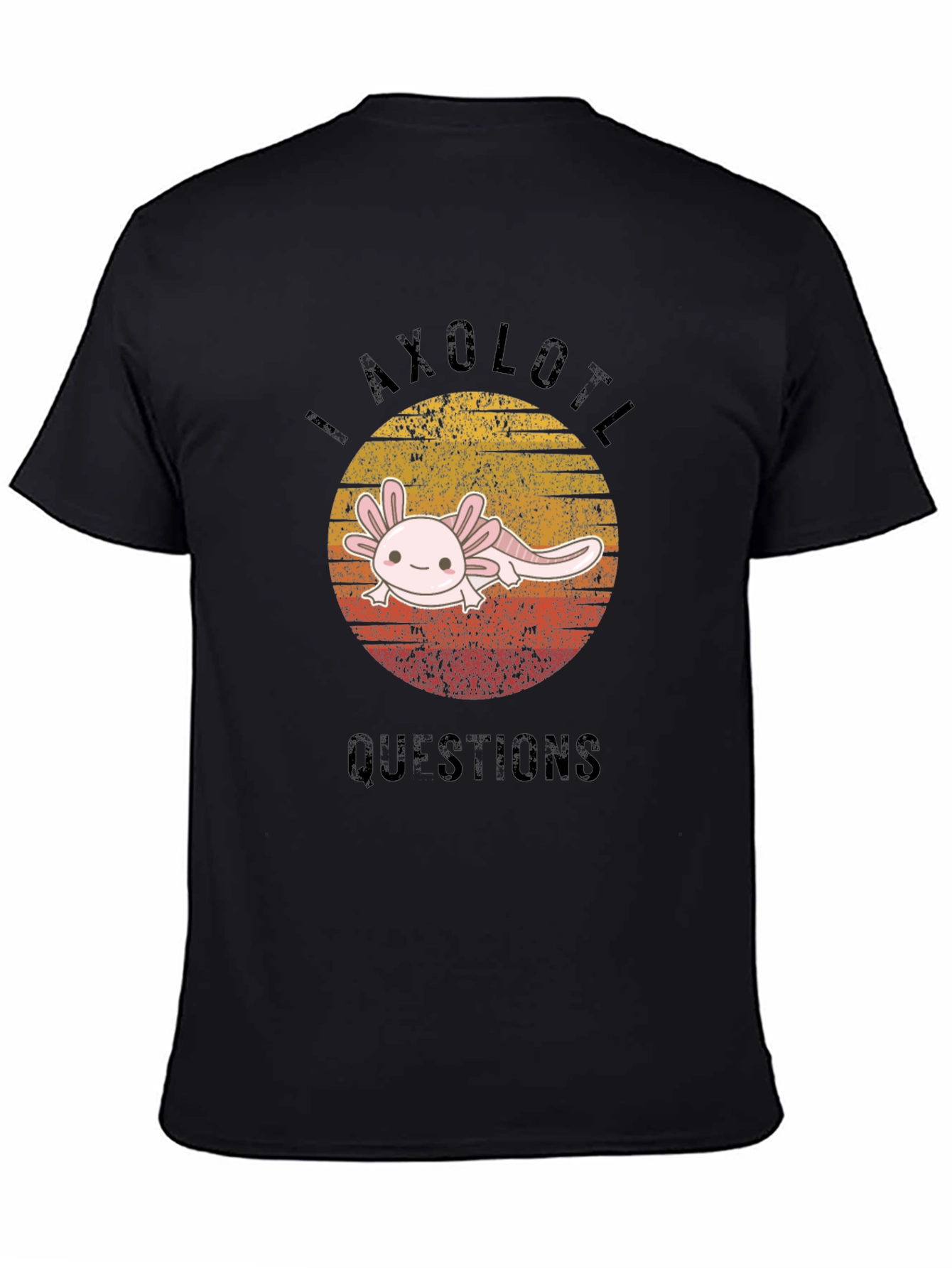 Axolotl Questions Graphic T-Shirt - Black Cotton Tee