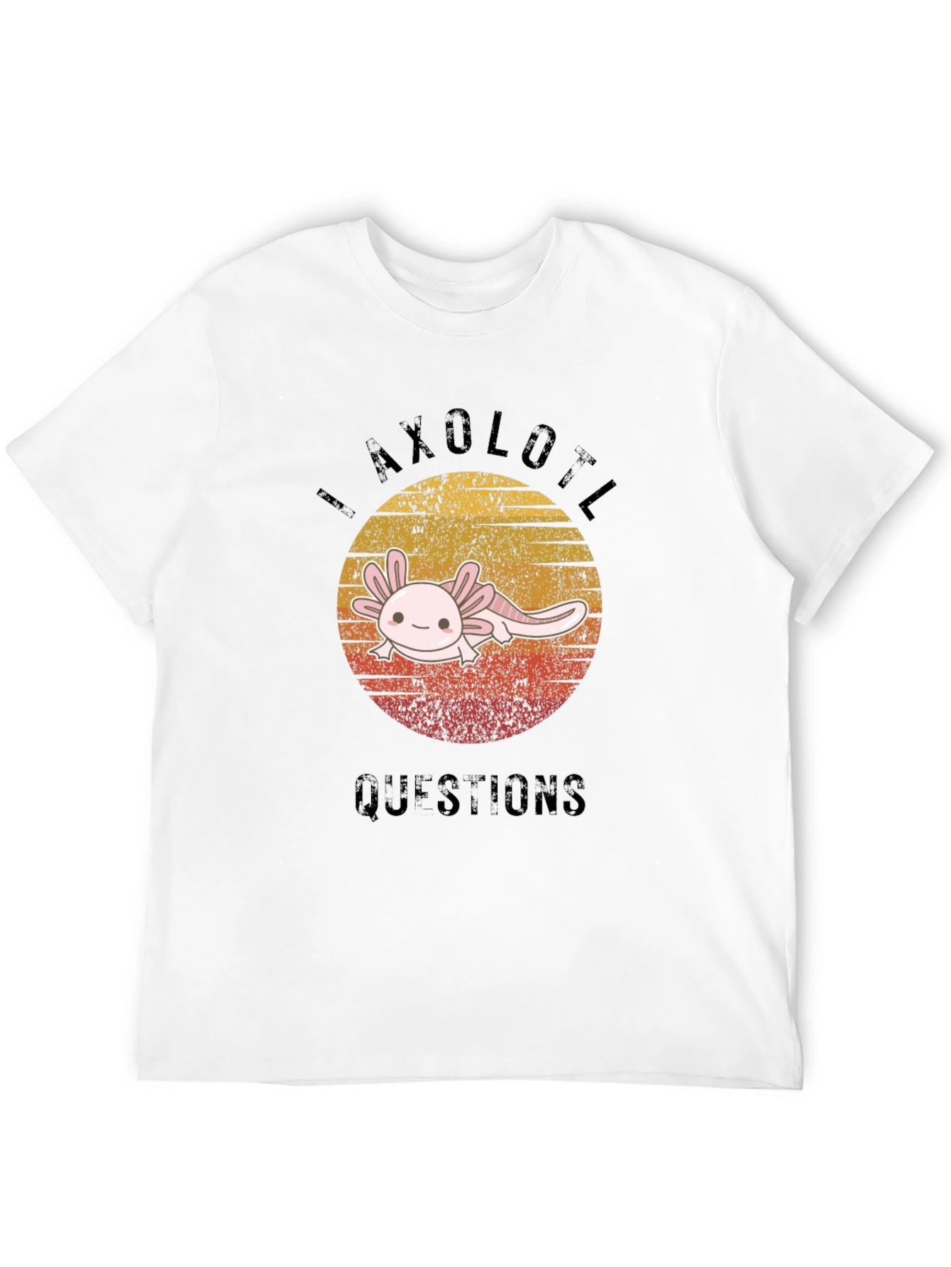 Axolotl Questions Graphic T-Shirt - Black Cotton Tee