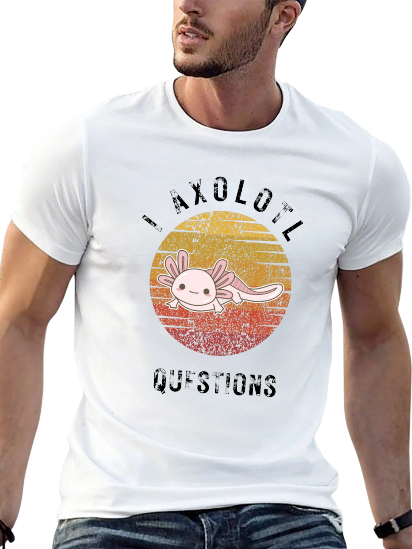Axolotl Questions Graphic T-Shirt - Black Cotton Tee
