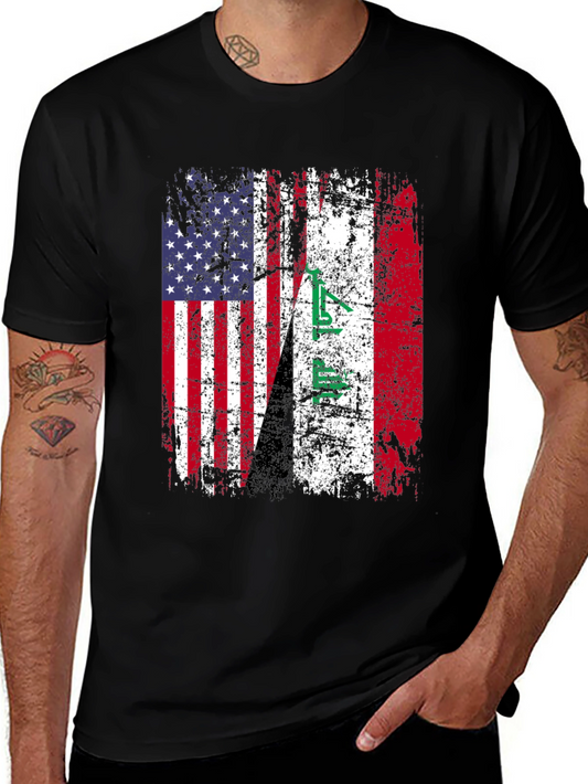 USA Iraq Flag Graphic T-Shirt