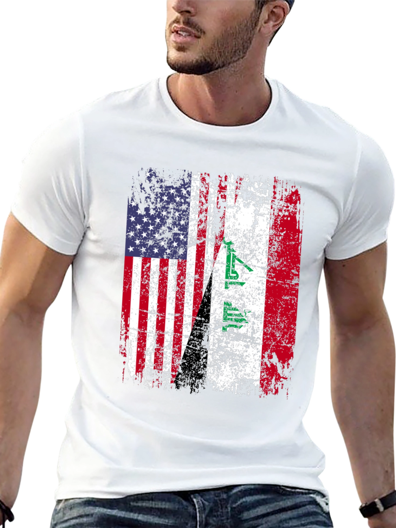 USA Iraq Flag Graphic T-Shirt