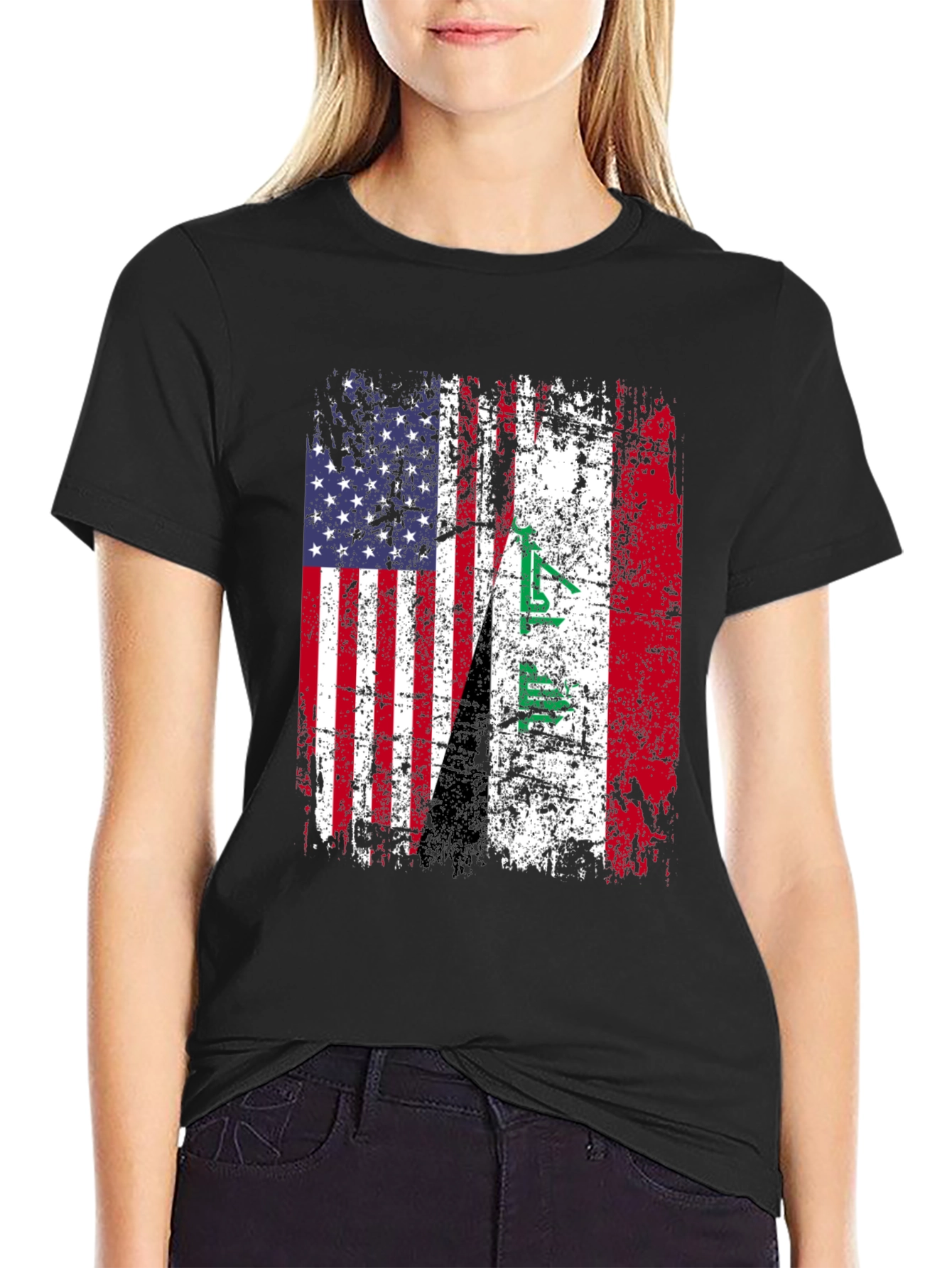 USA Iraq Flag Graphic T-Shirt
