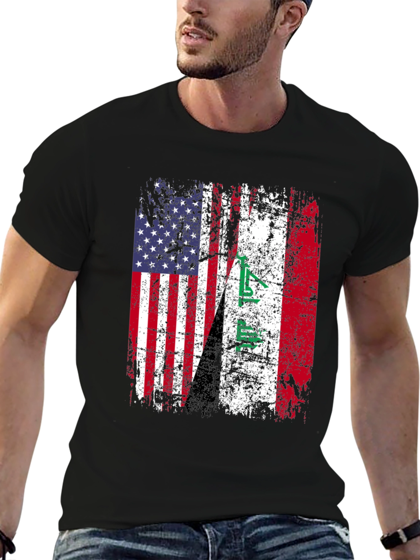 USA Iraq Flag Graphic T-Shirt