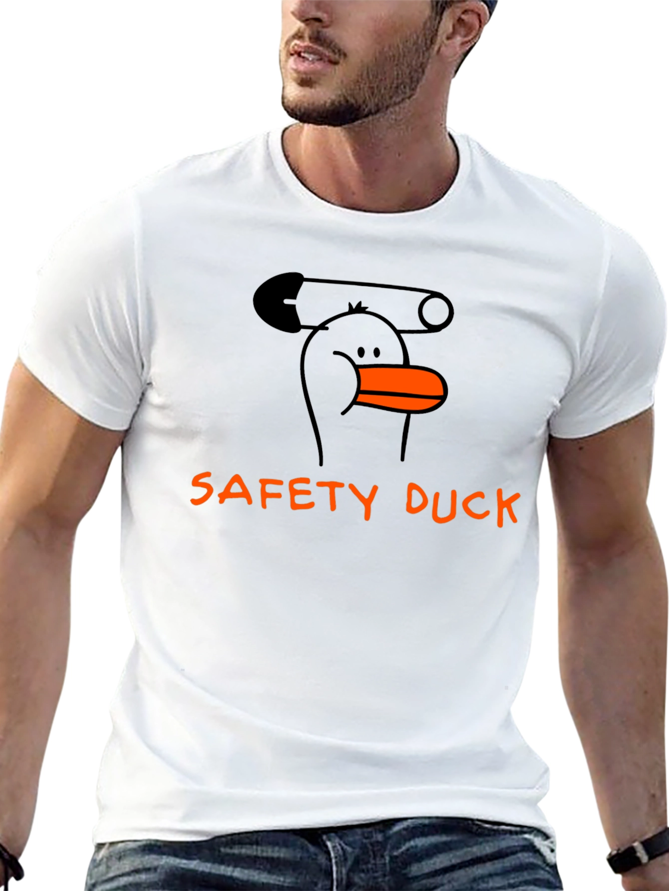 Safety Duck Graphic Tee - Black Cotton T-Shirt
