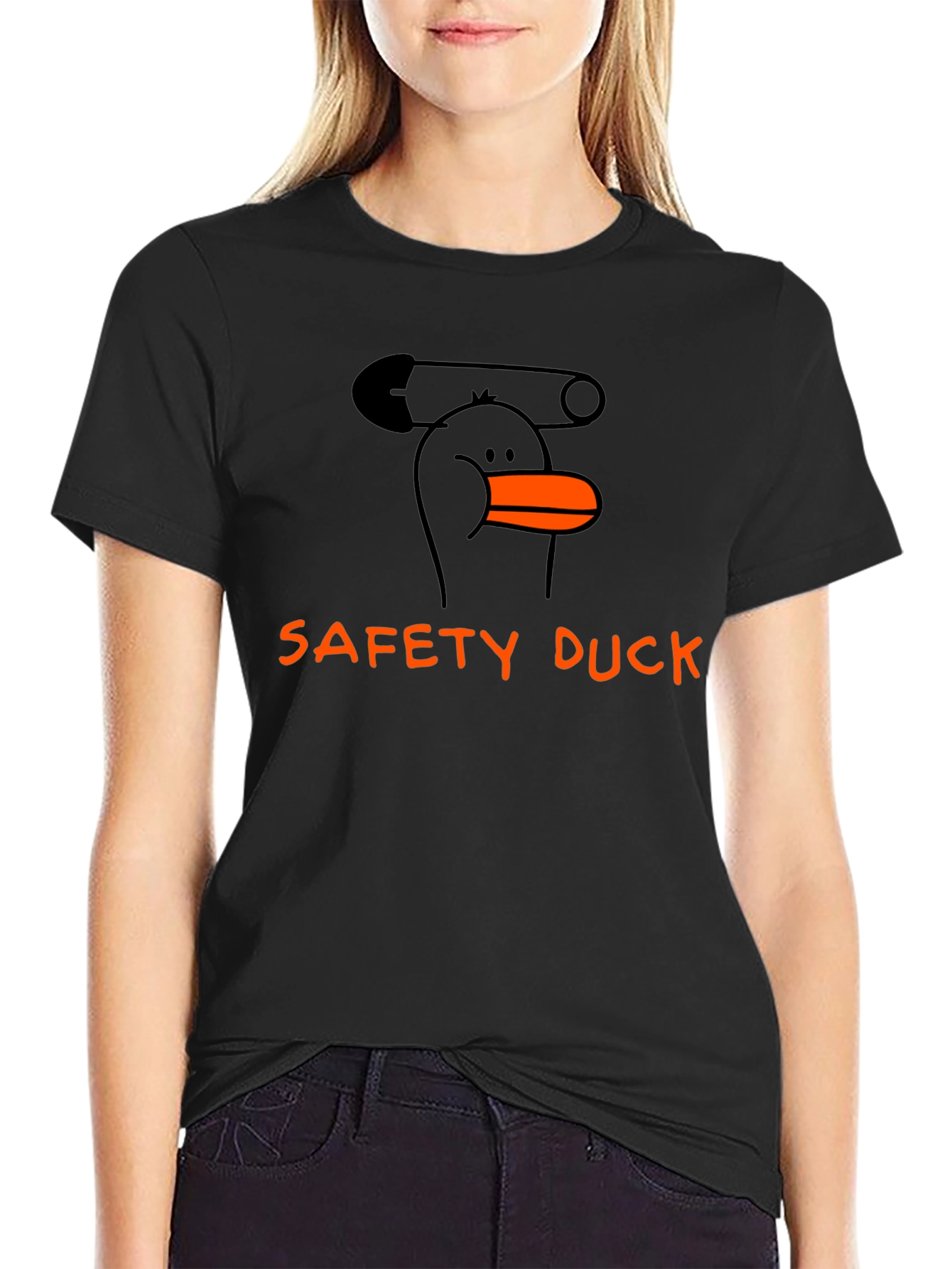 Safety Duck Graphic Tee - Black Cotton T-Shirt