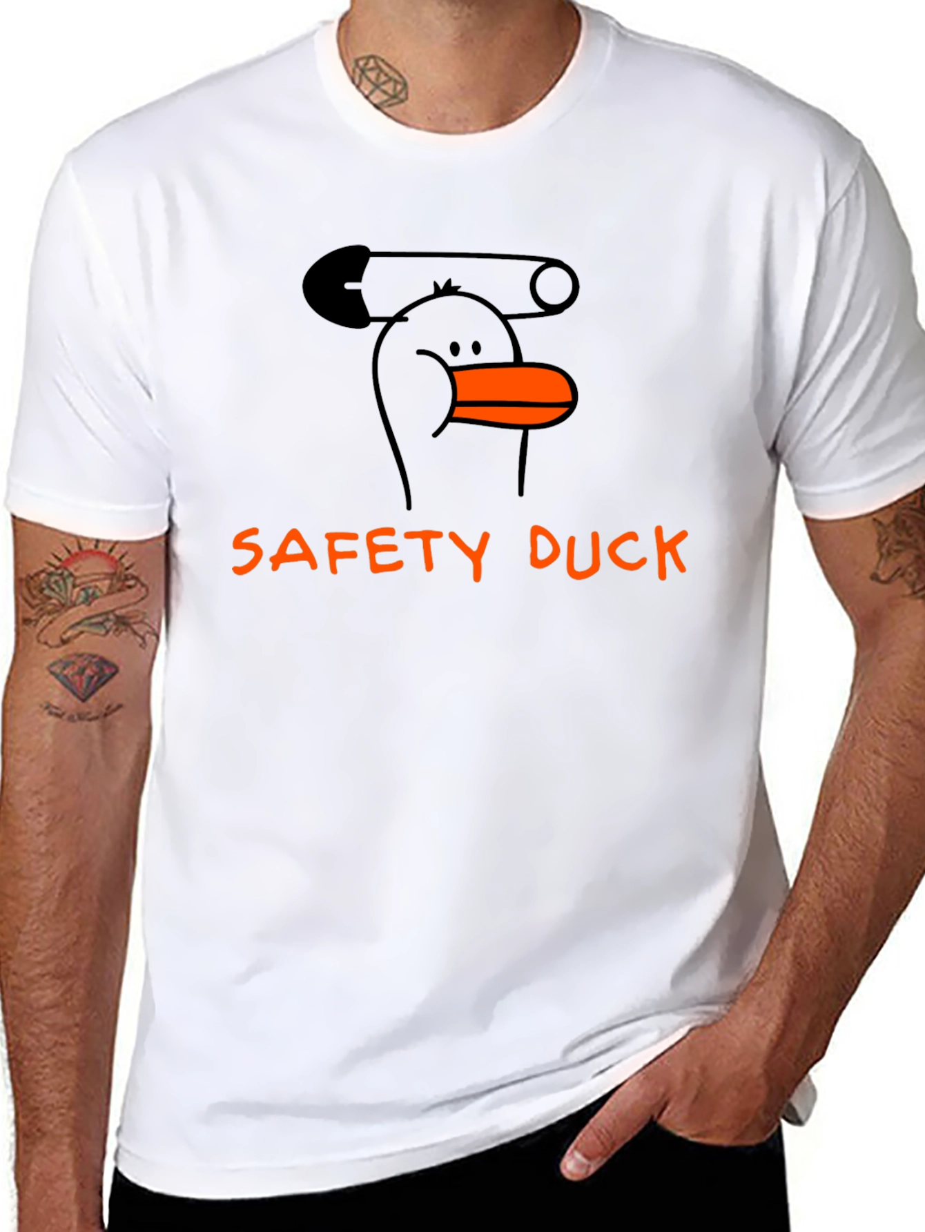 Safety Duck Graphic Tee - Black Cotton T-Shirt