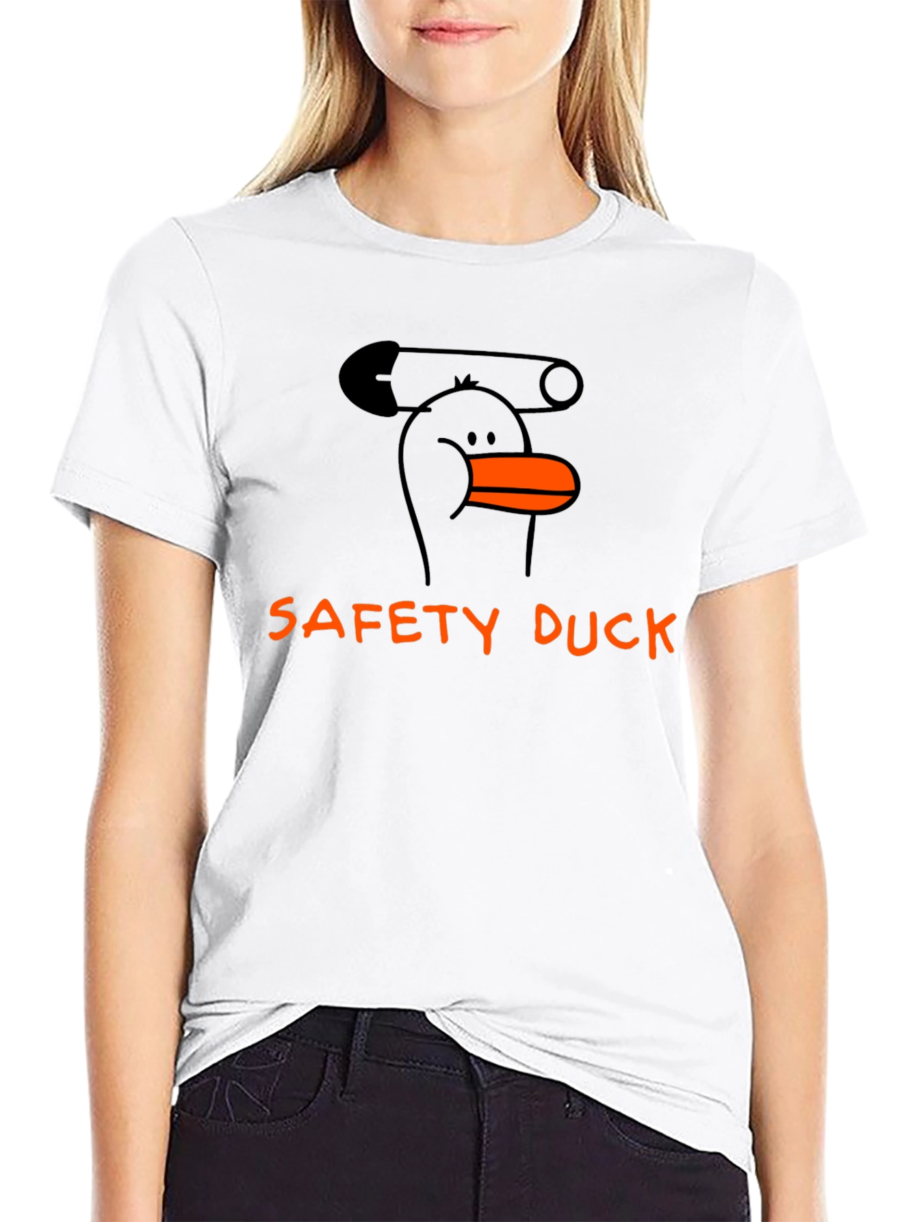 Safety Duck Graphic Tee - Black Cotton T-Shirt