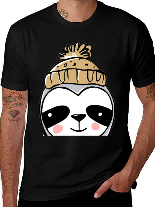 Cute Sloth with Winter Hat Graphic Tee
