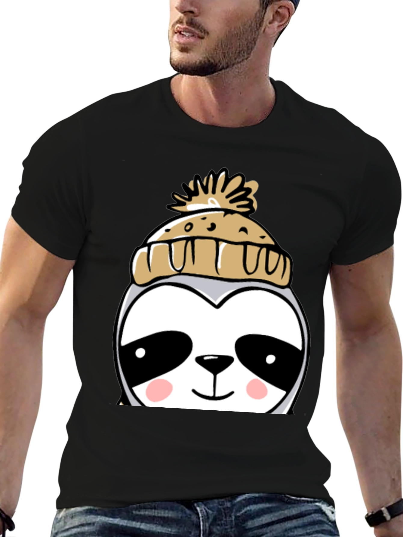 Cute Sloth with Winter Hat Graphic Tee