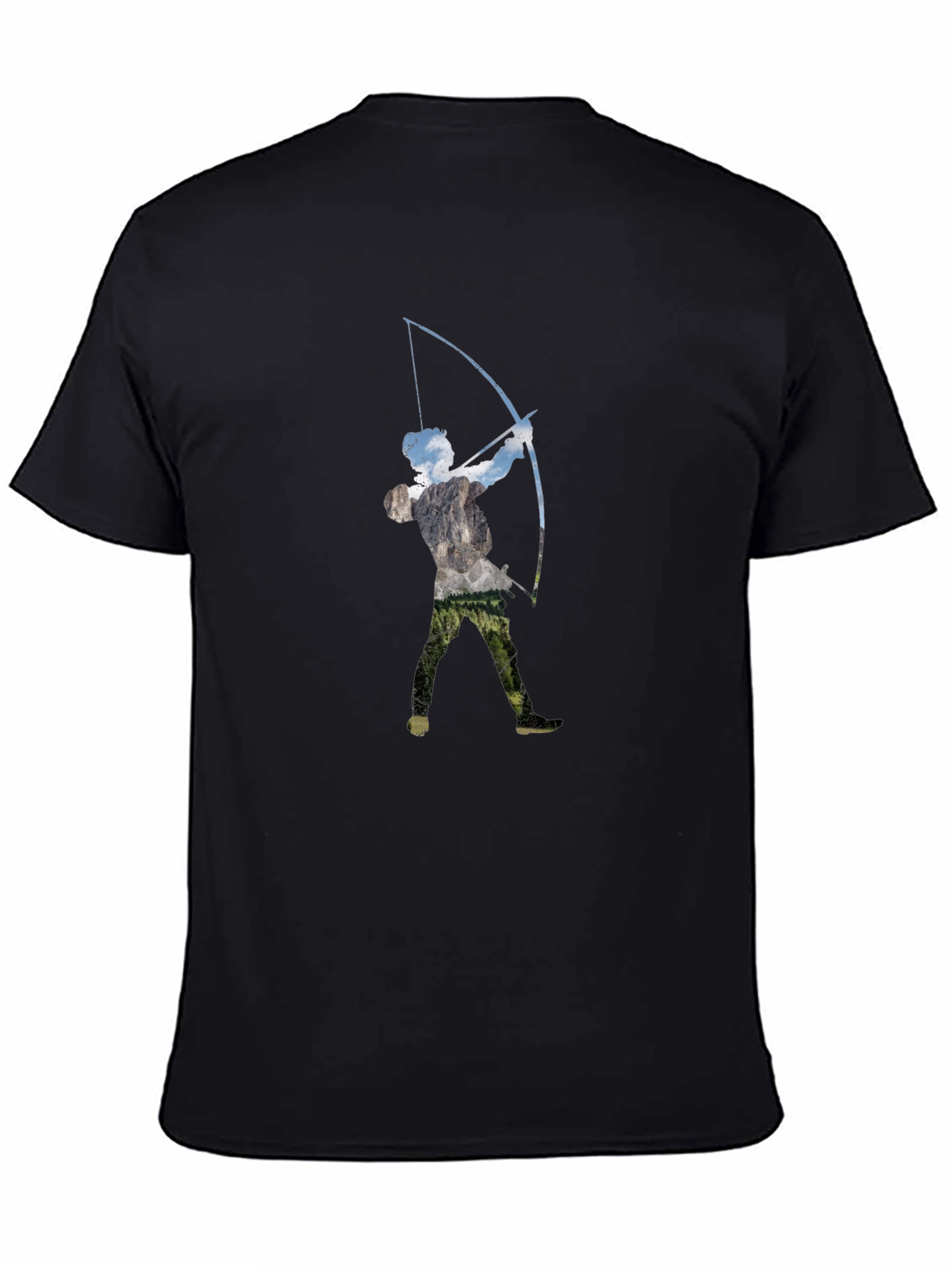 Archer Silhouette Graphic Tee - Black Cotton Blend
