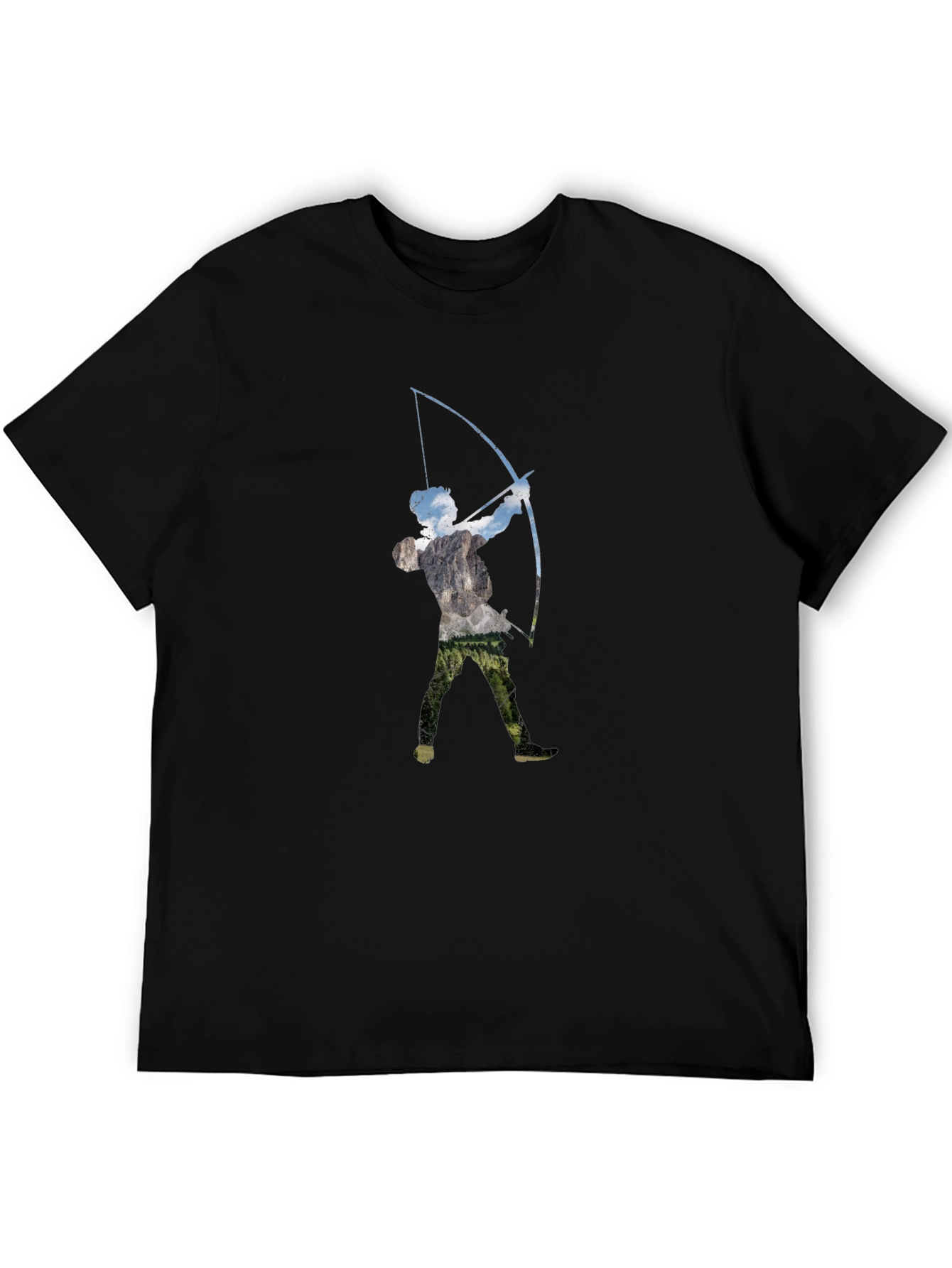 Archer Silhouette Graphic Tee - Black Cotton Blend