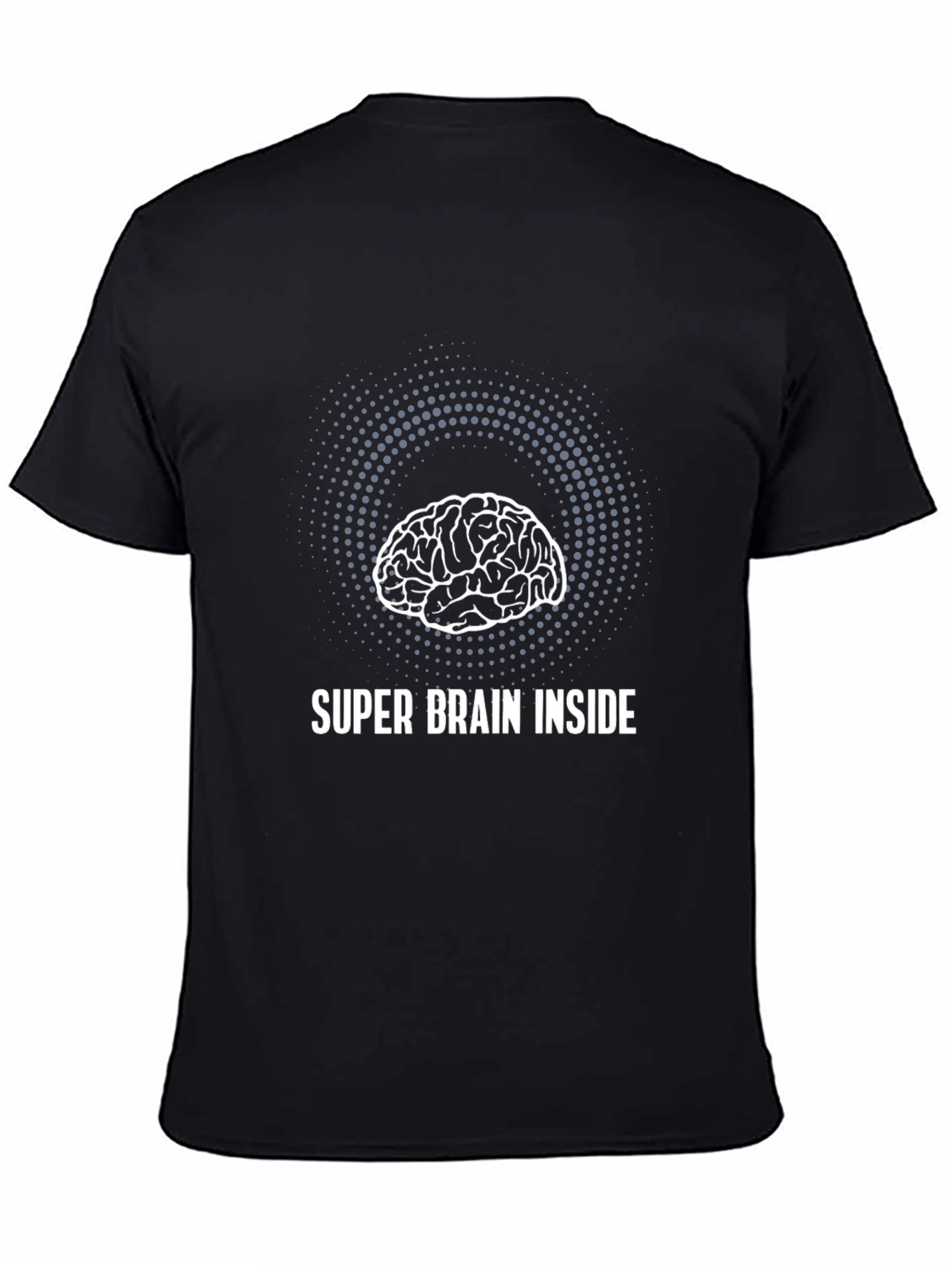 Super Brain Inside Graphic T-Shirt - Black Cotton Tee