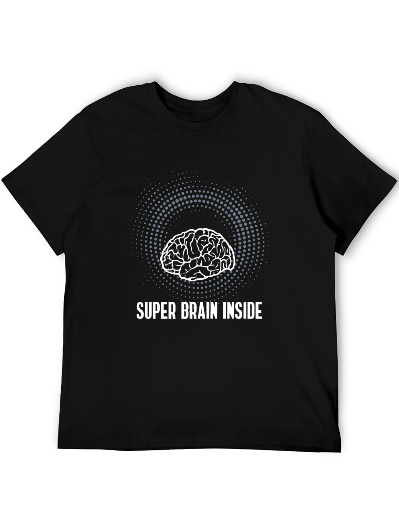 Super Brain Inside Graphic T-Shirt - Black Cotton Tee
