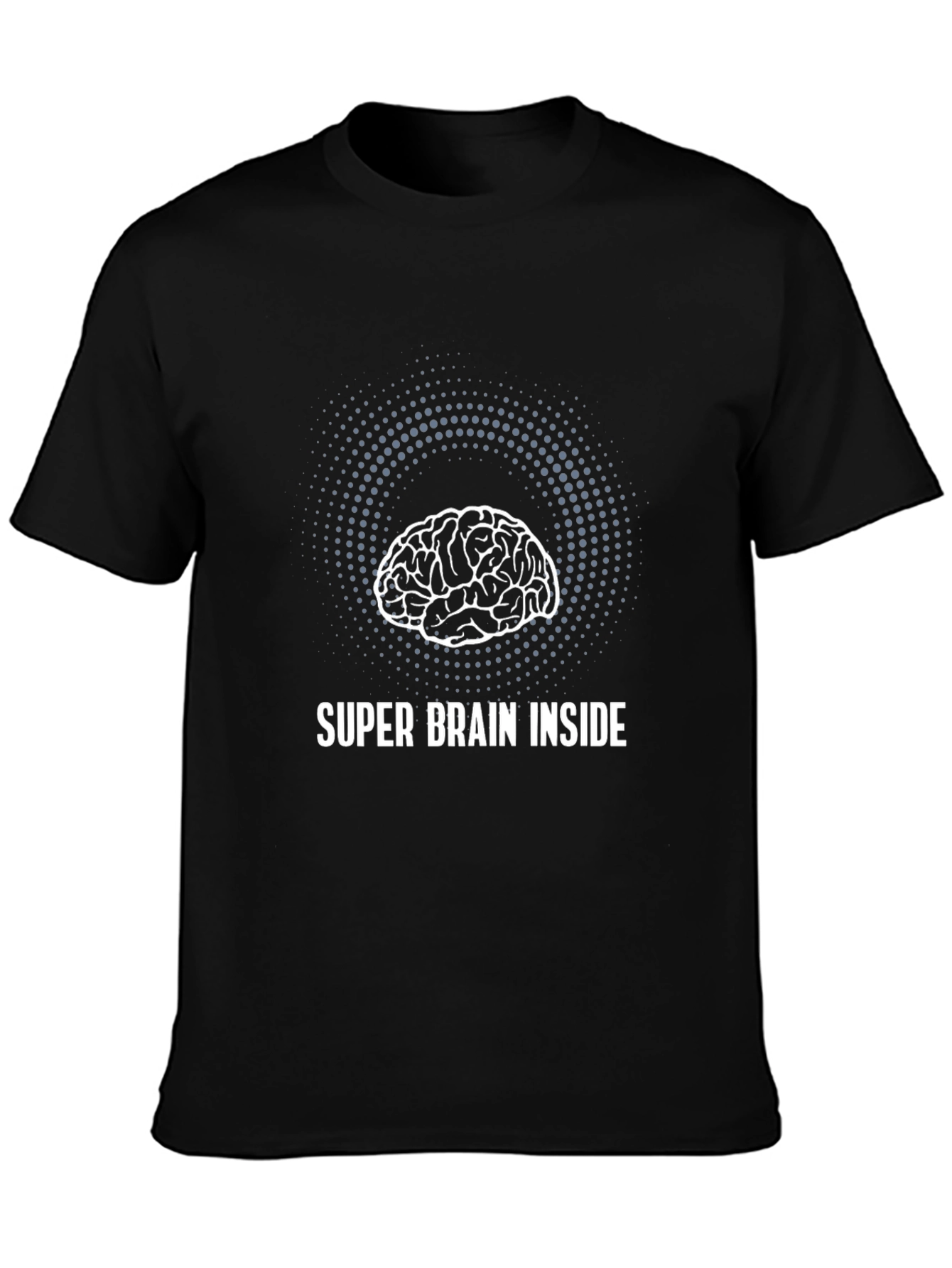 Super Brain Inside Graphic T-Shirt - Black Cotton Tee
