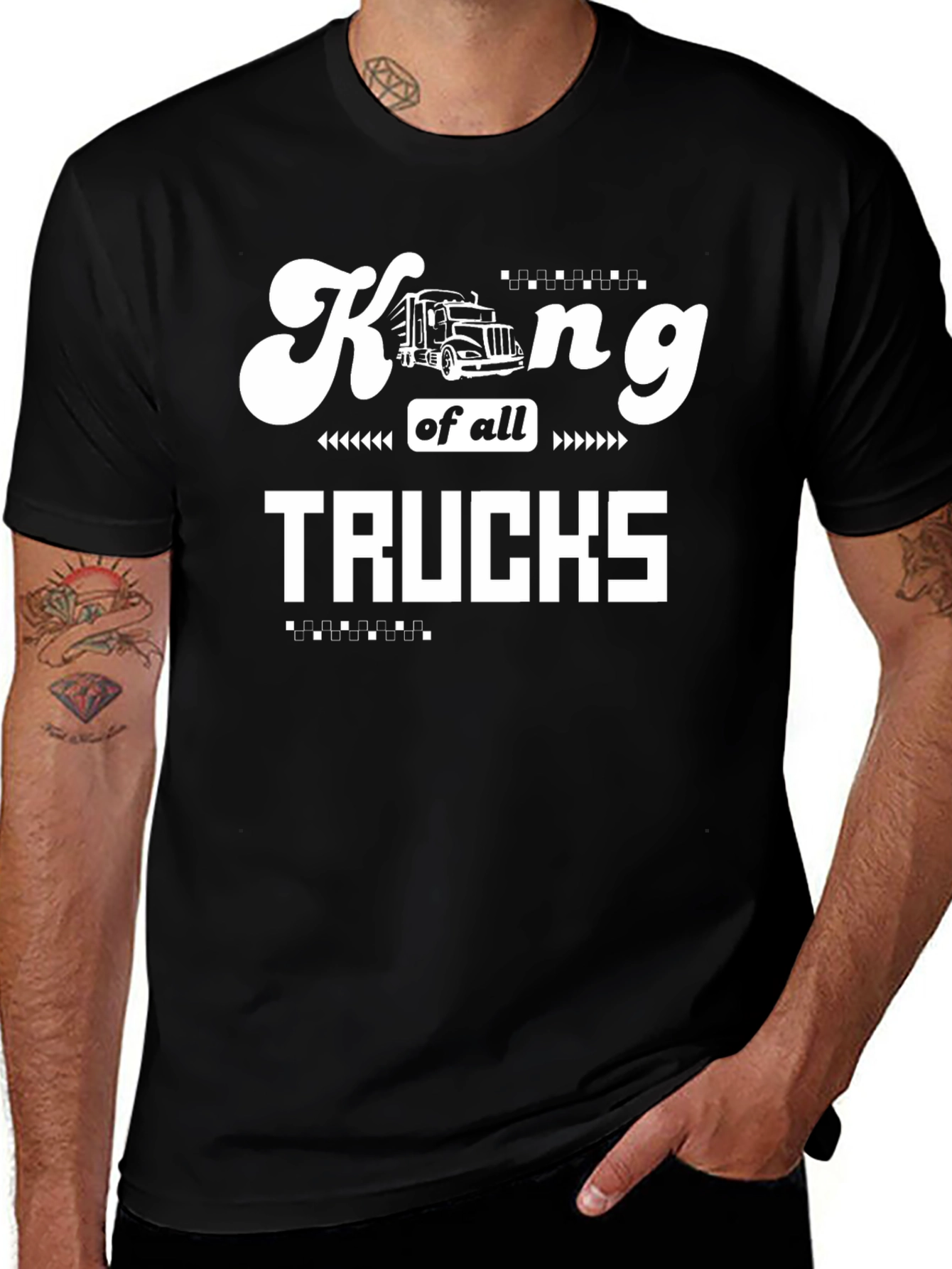 King of all Trucks Black Graphic Tee