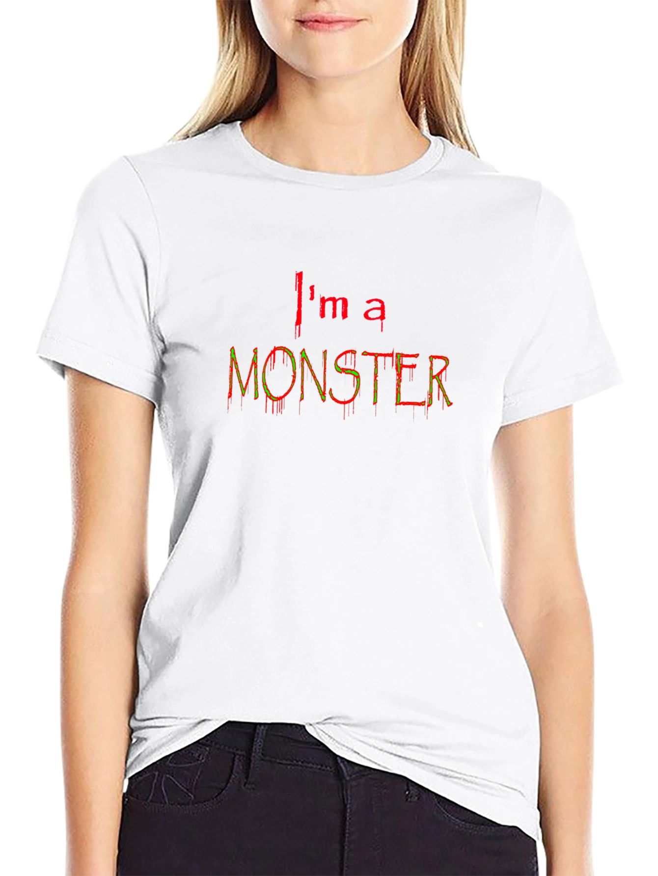 Im a Monster Graphic Tee - Black Cotton T-Shirt