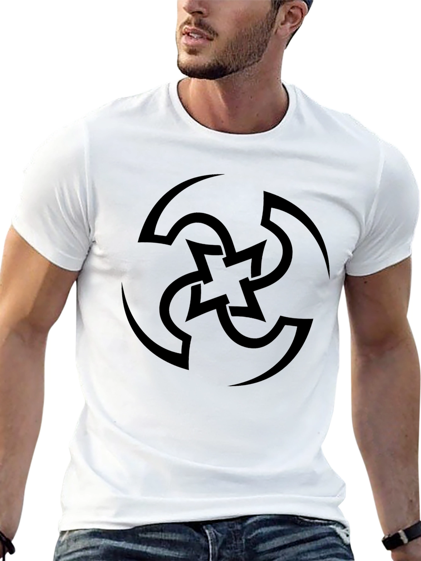 Swirl Graphic Tee - Mens Black Casual Shirt