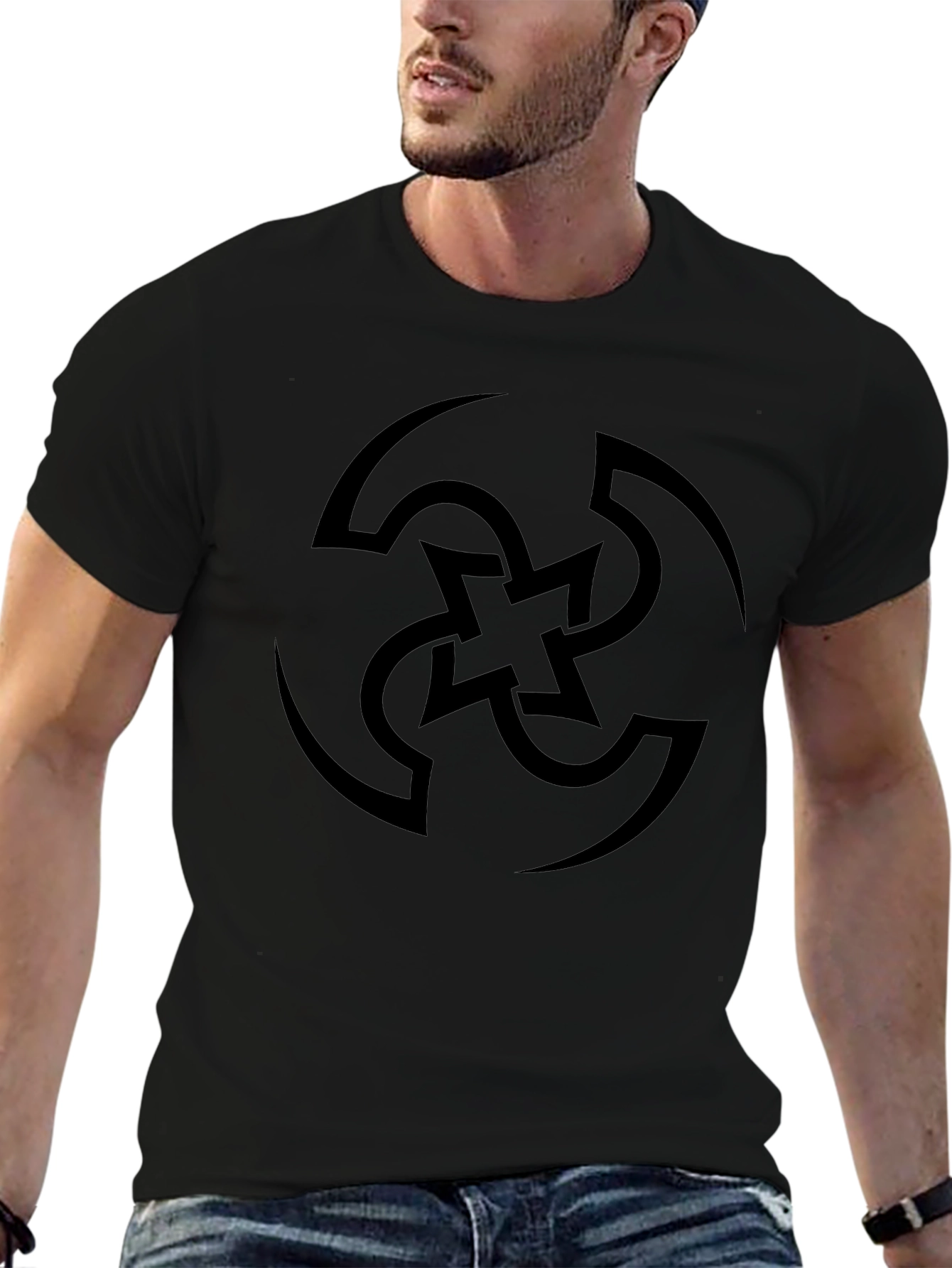 Swirl Graphic Tee - Mens Black Casual Shirt