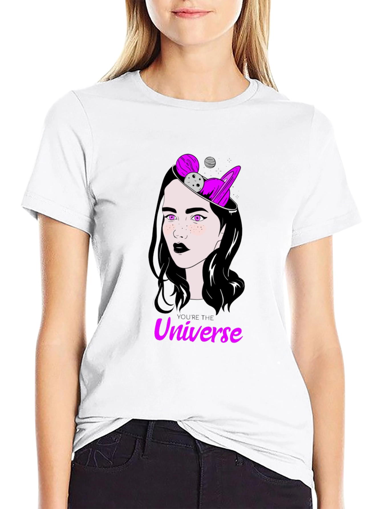 Universe Mind T-Shirt - Cosmic Woman Graphic Tee