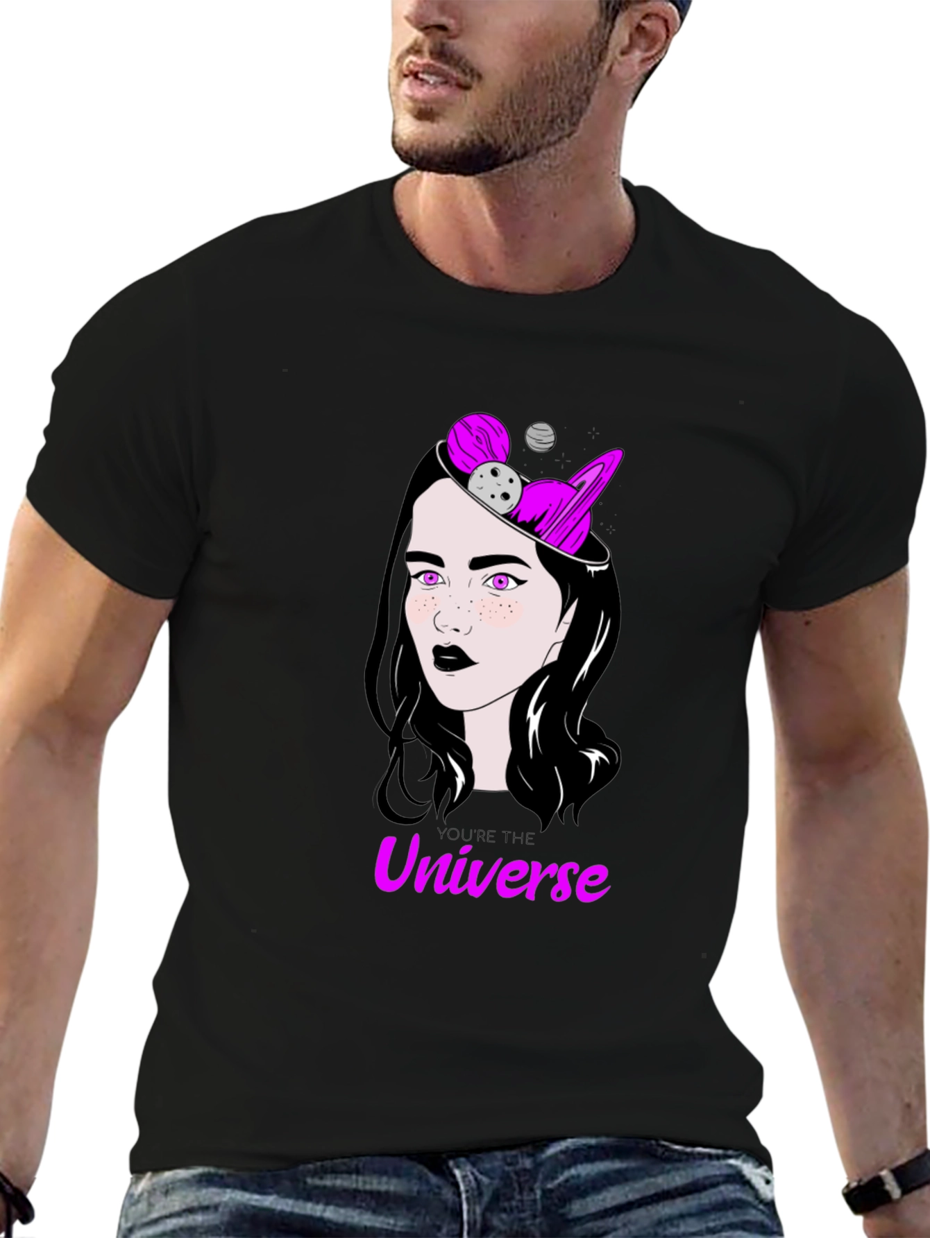 Universe Mind T-Shirt - Cosmic Woman Graphic Tee