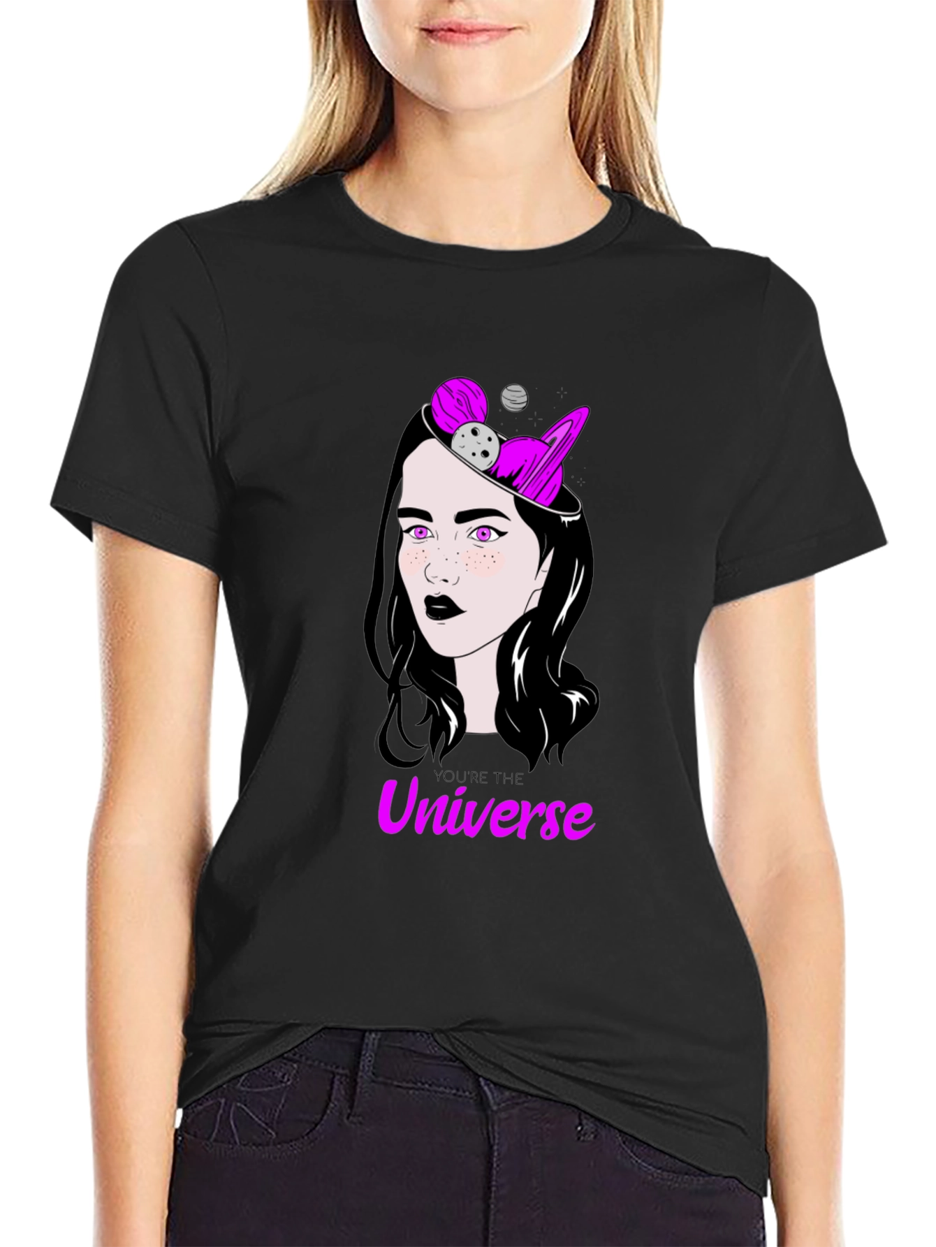 Universe Mind T-Shirt - Cosmic Woman Graphic Tee