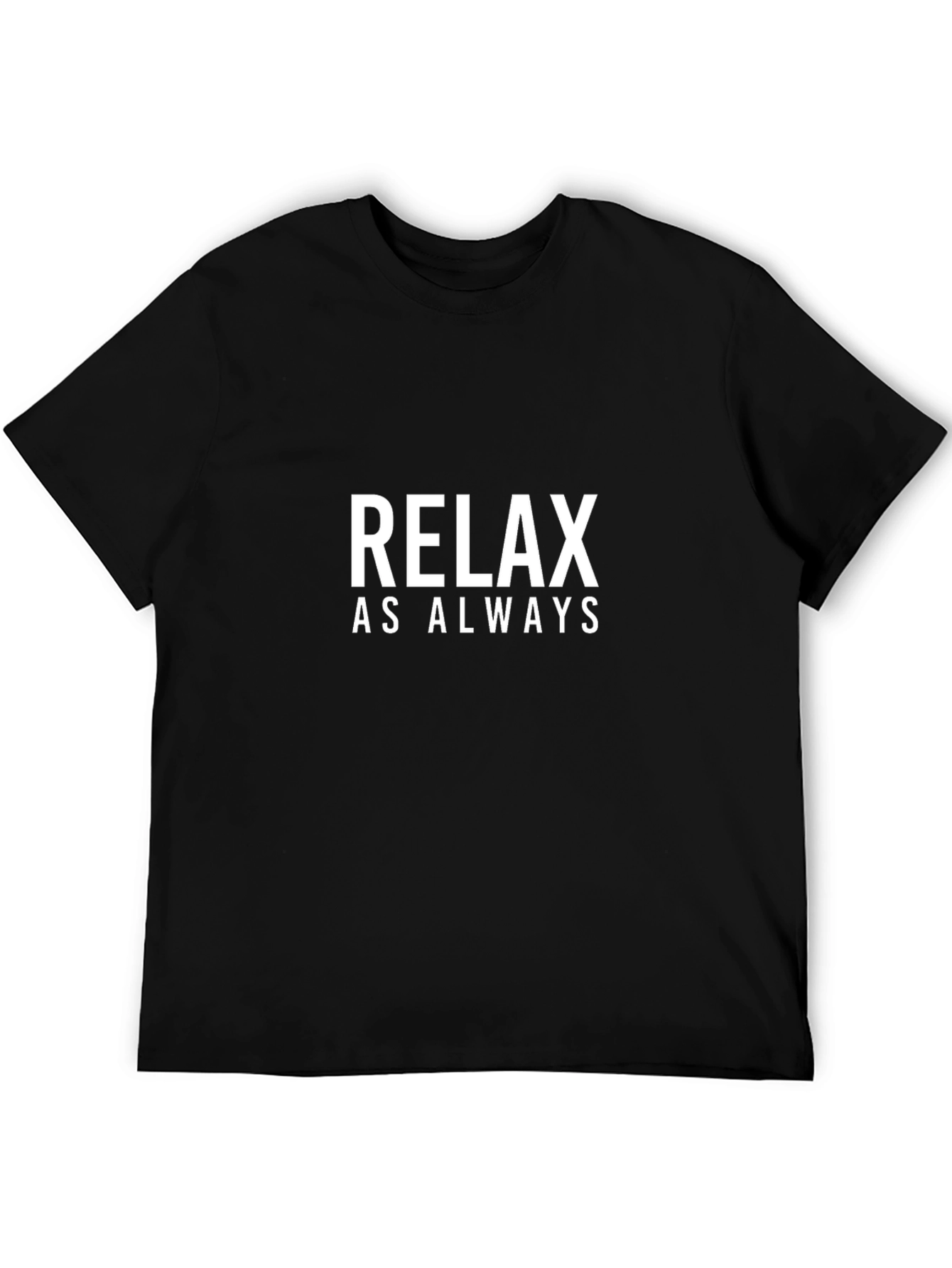 Relax As Always Black Cotton T-Shirt