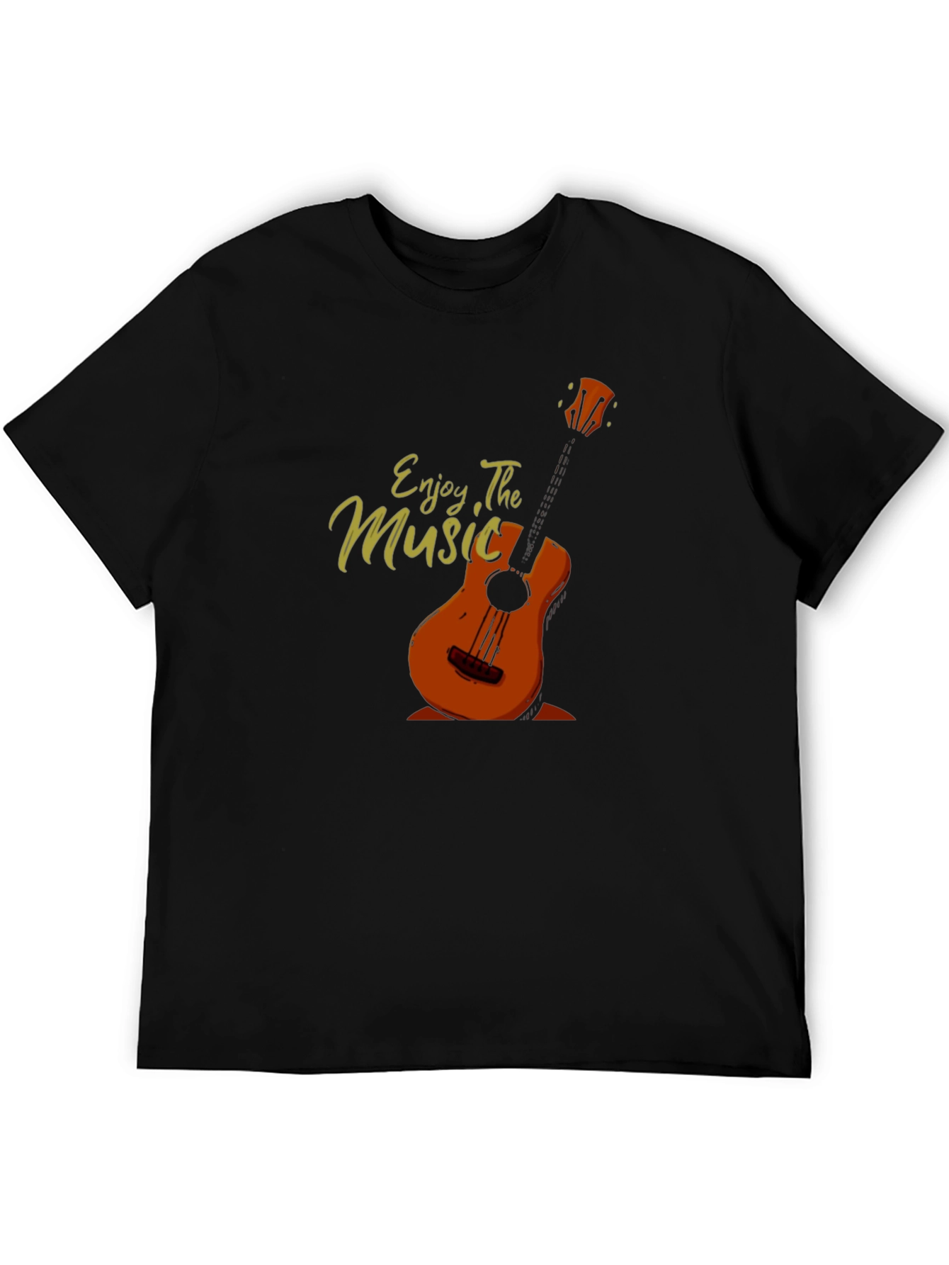 Enjoy The Music Graphic Print Black T-Shirt