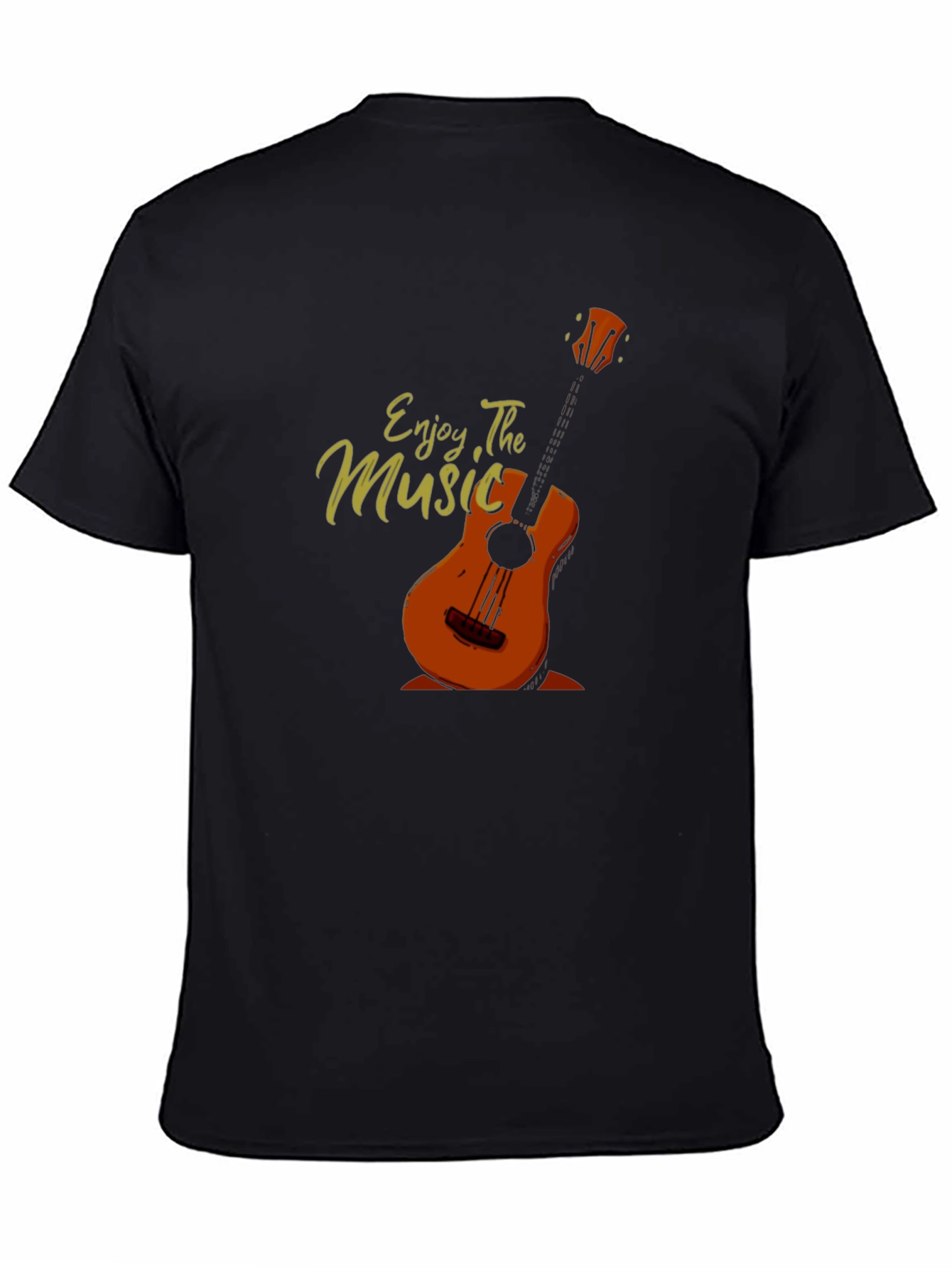 Enjoy The Music Graphic Print Black T-Shirt