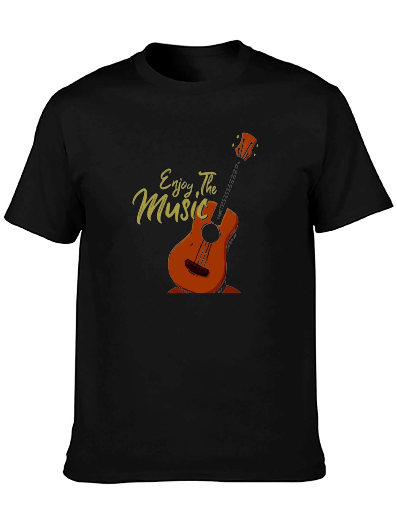 Enjoy The Music Graphic Print Black T-Shirt