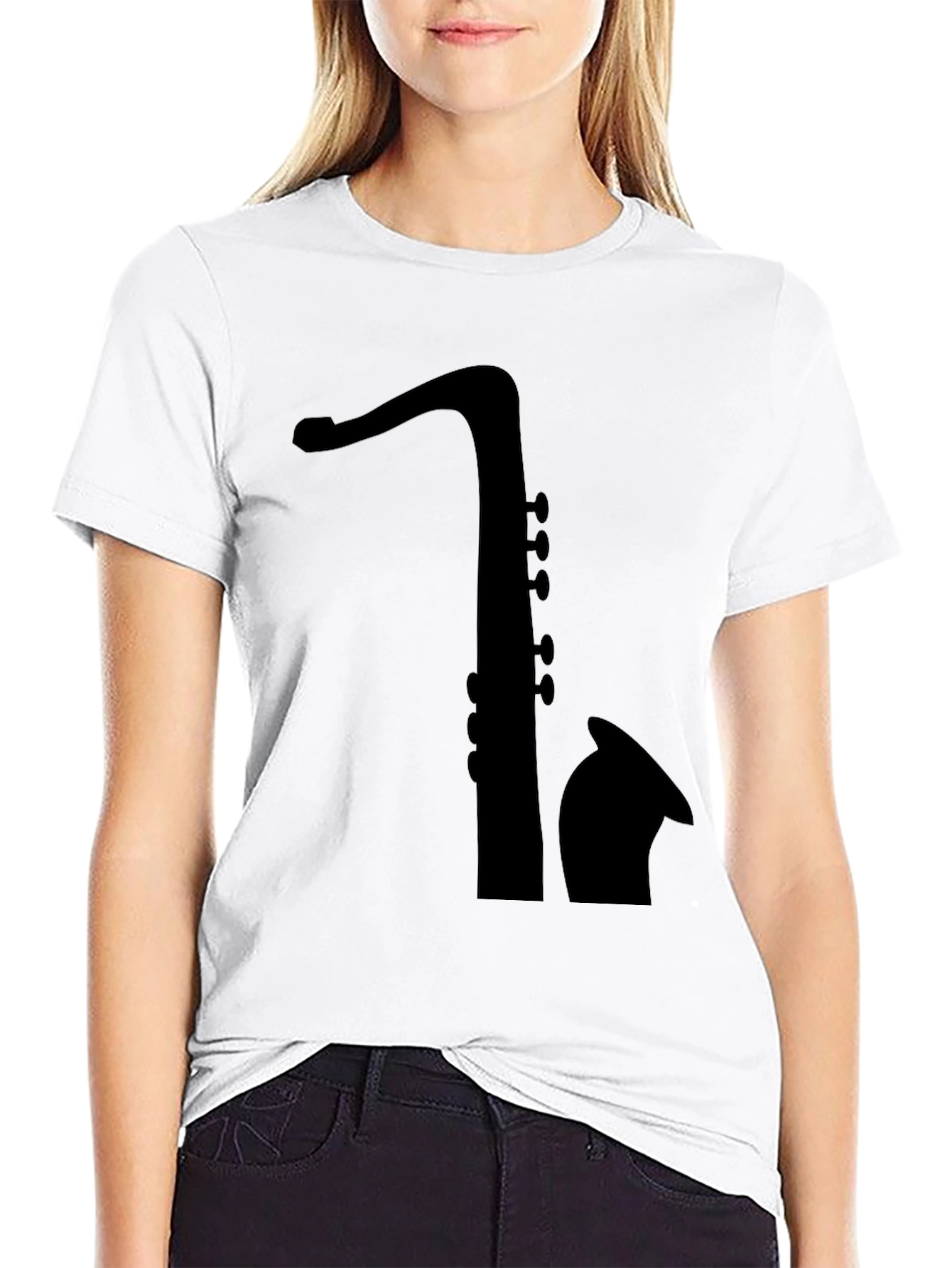 Saxophone Silhouette Tee - Classic Musician T-Shirt