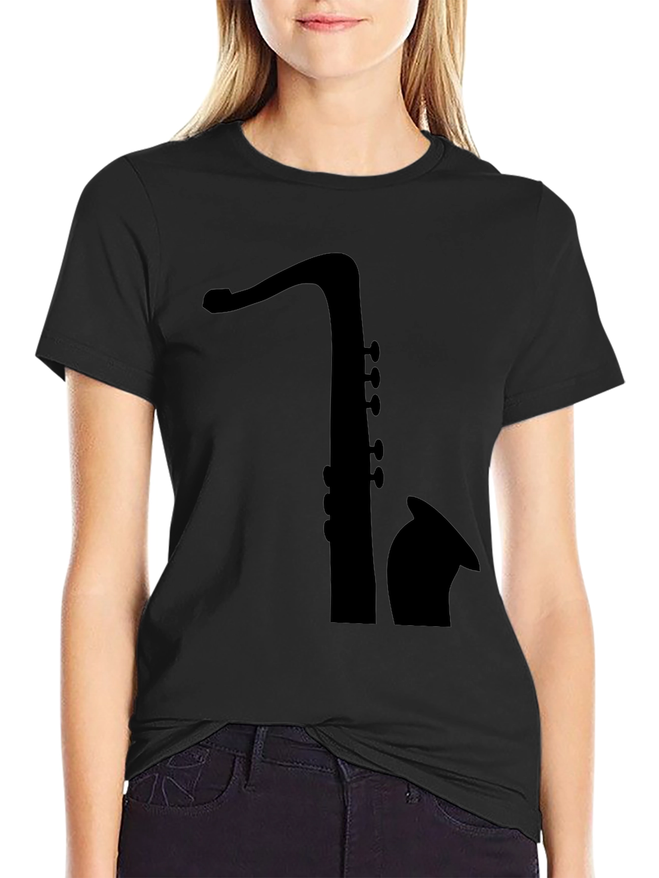 Saxophone Silhouette Tee - Classic Musician T-Shirt