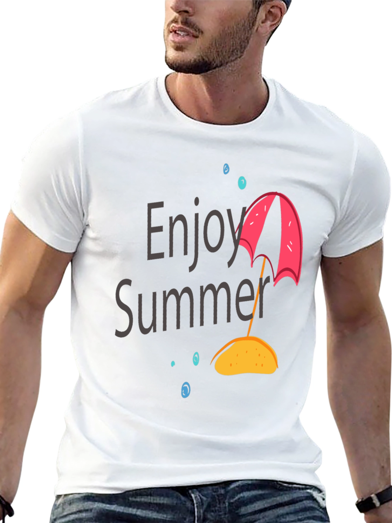 Enjoy Summer Graphic T-Shirt - Black Cotton Tee