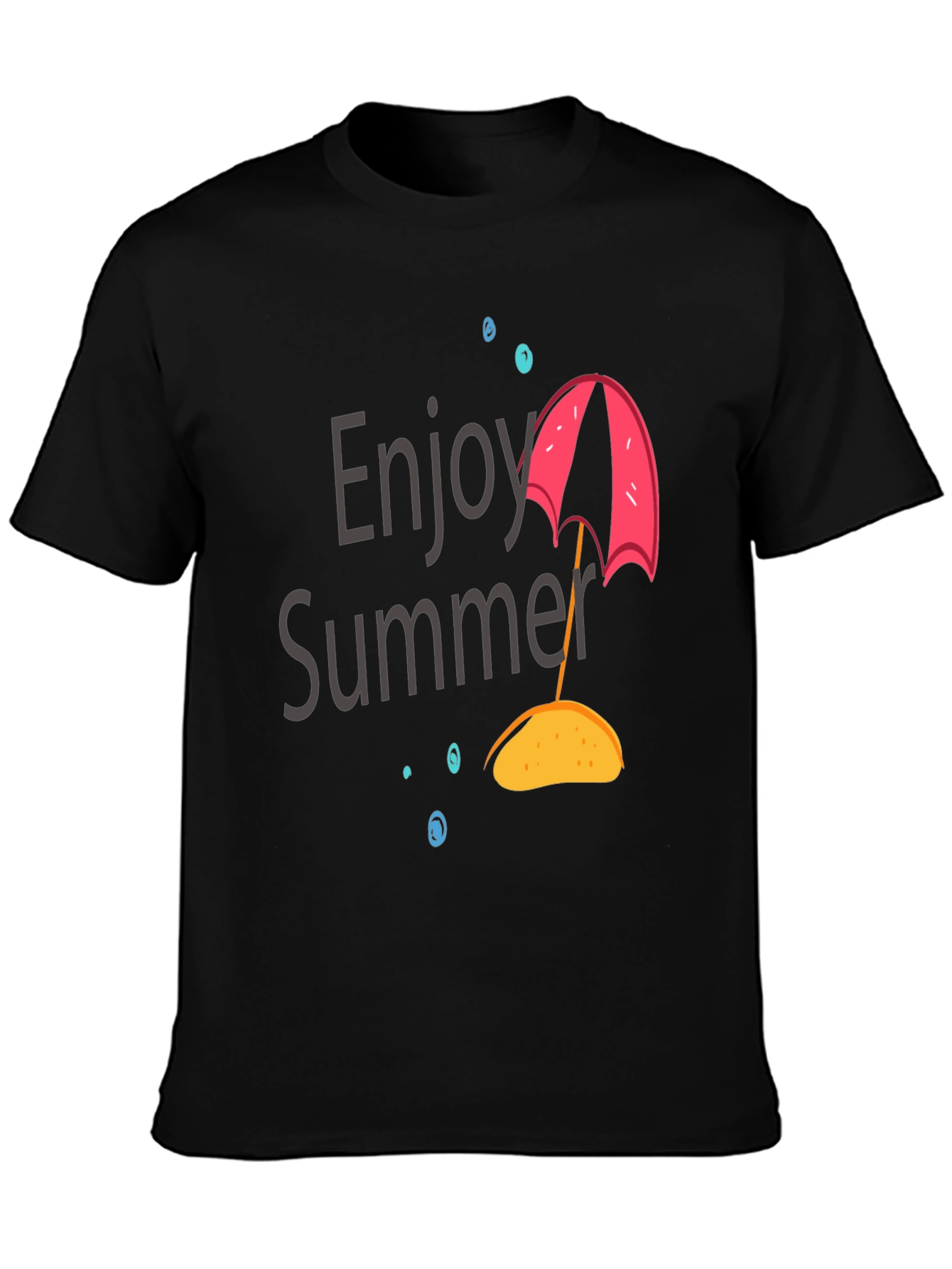 Enjoy Summer Graphic T-Shirt - Black Cotton Tee