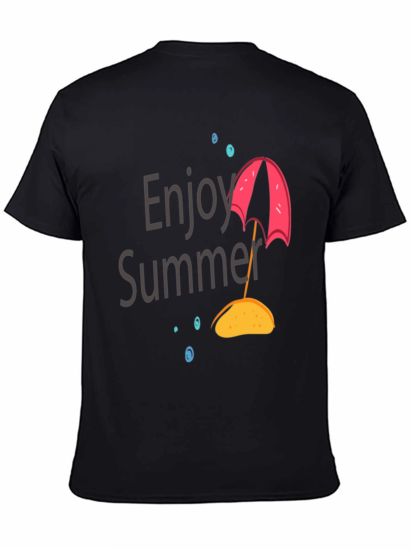 Enjoy Summer Graphic T-Shirt - Black Cotton Tee