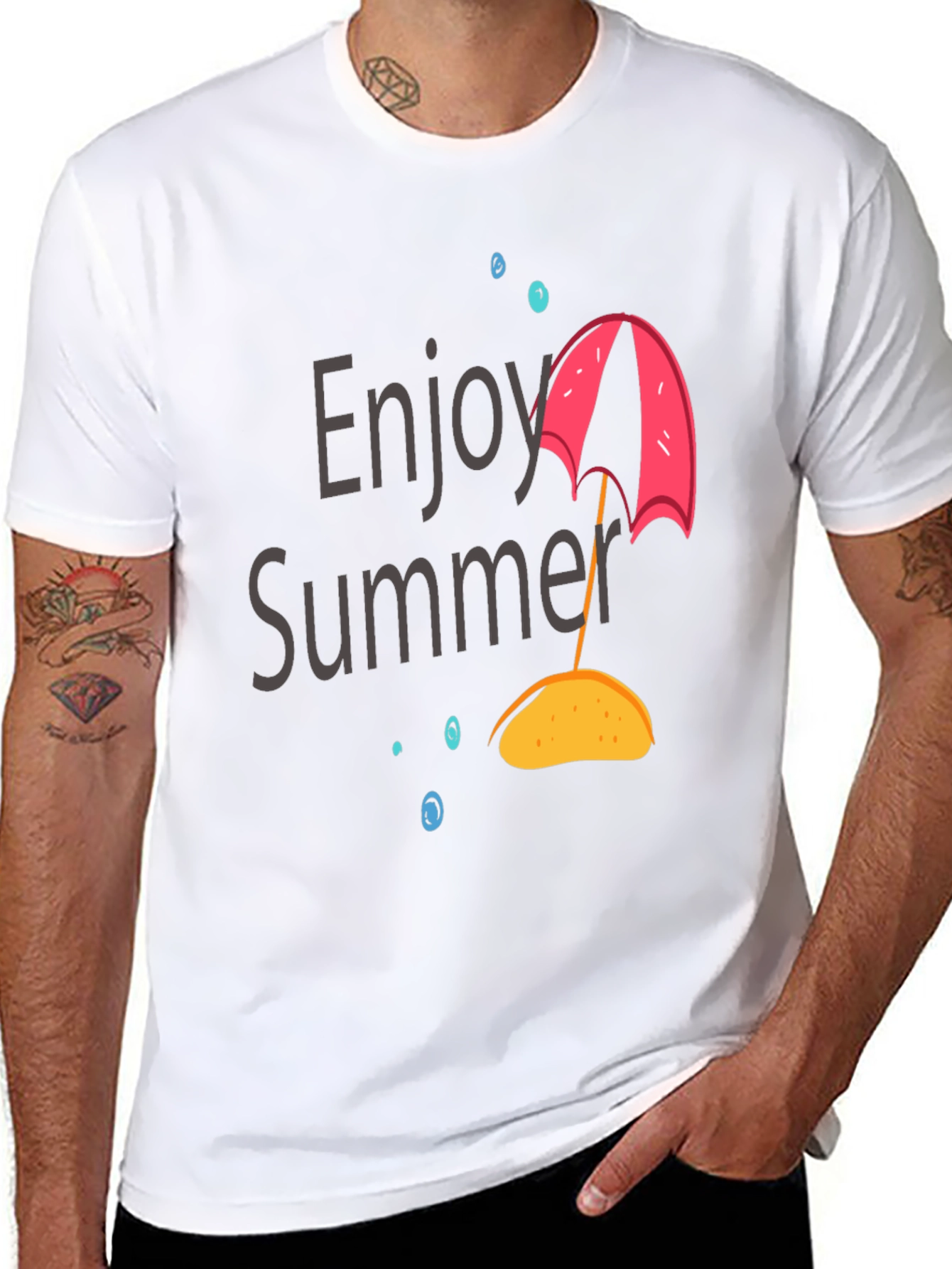 Enjoy Summer Graphic T-Shirt - Black Cotton Tee