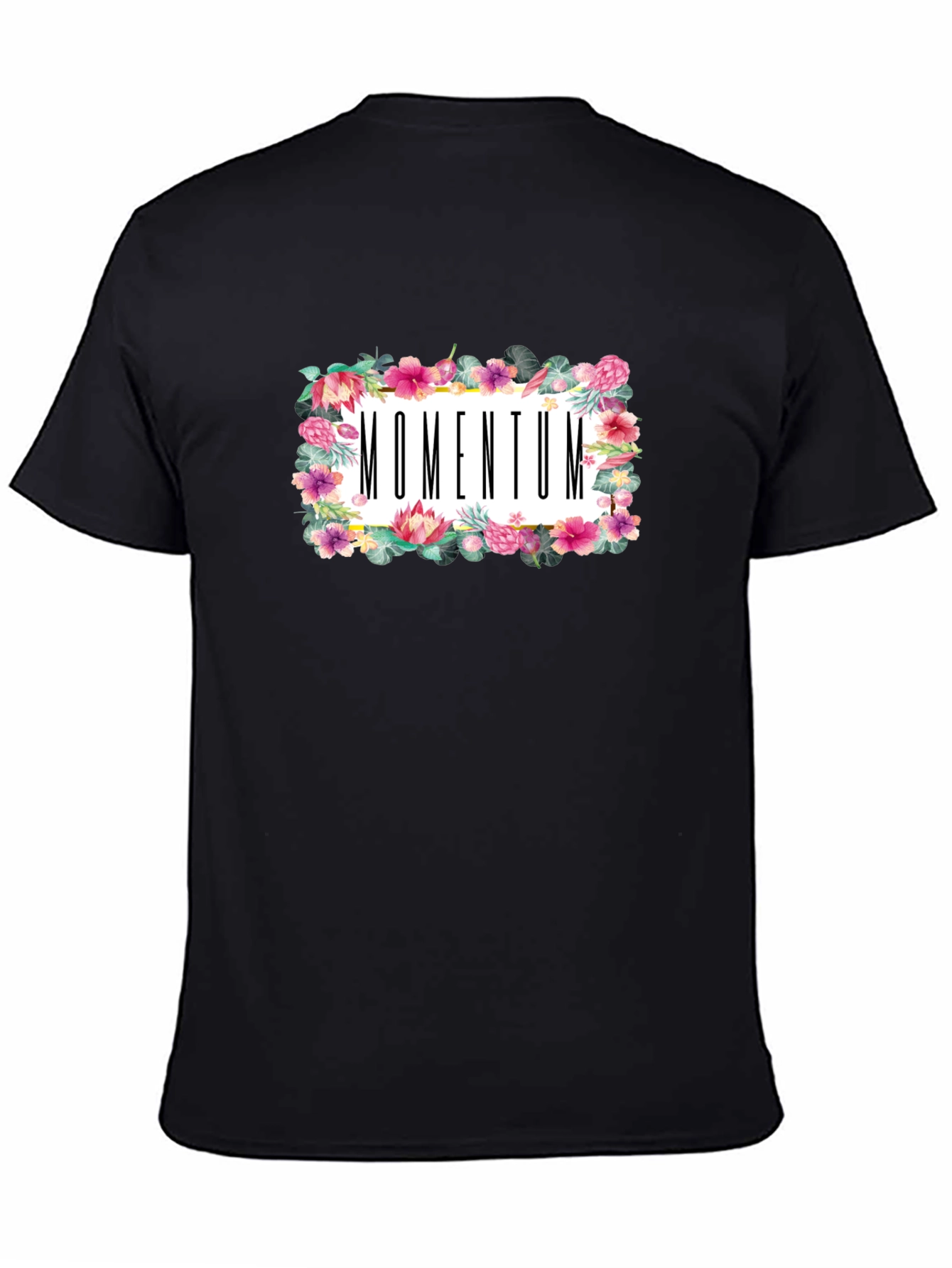 Momentum Floral Graphic Black T-Shirt