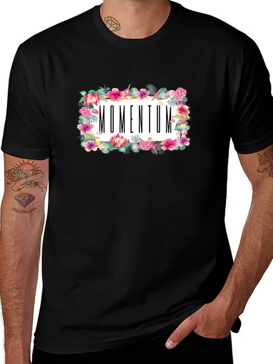 Momentum Floral Graphic Black T-Shirt