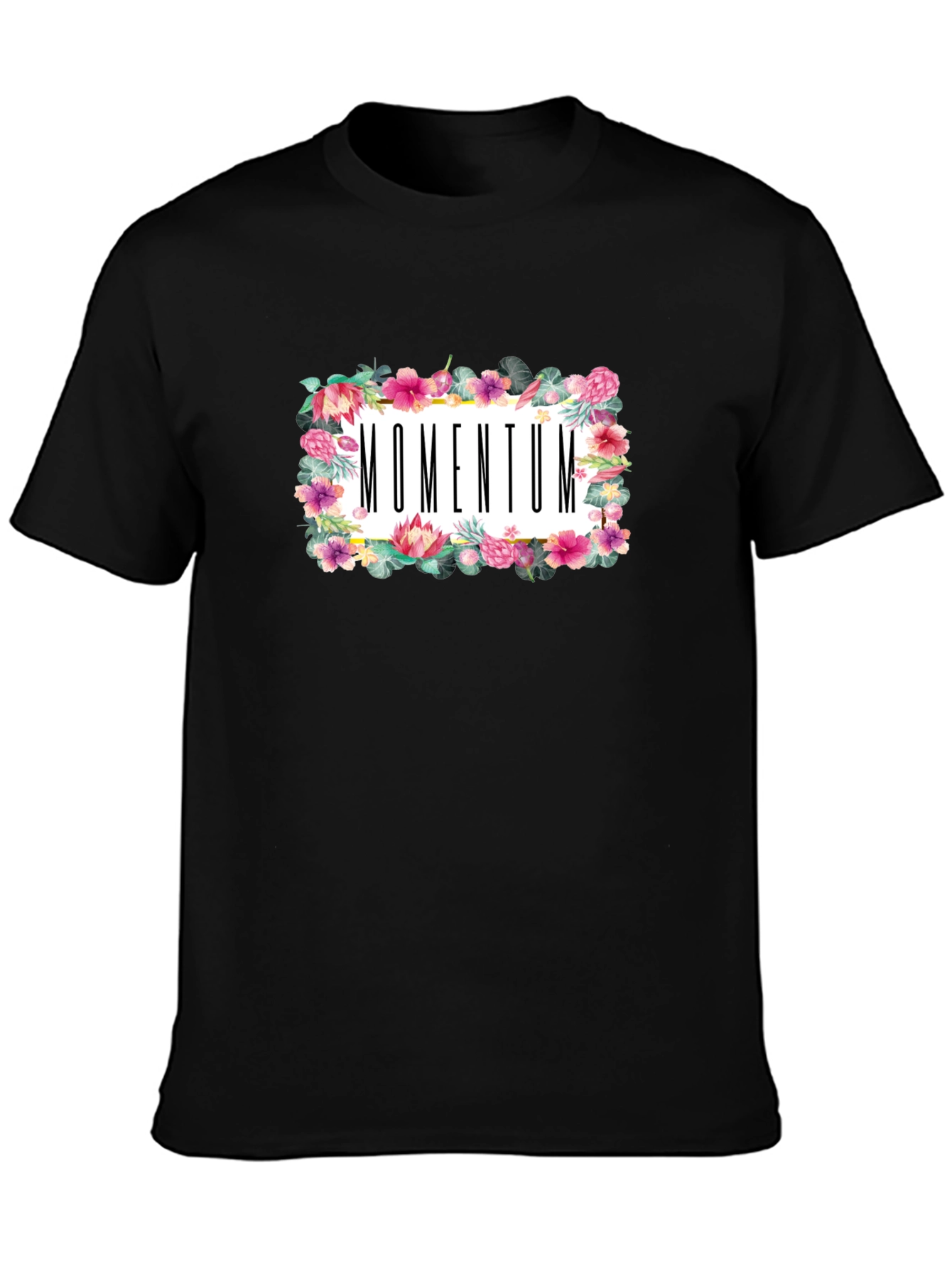 Momentum Floral Graphic Black T-Shirt