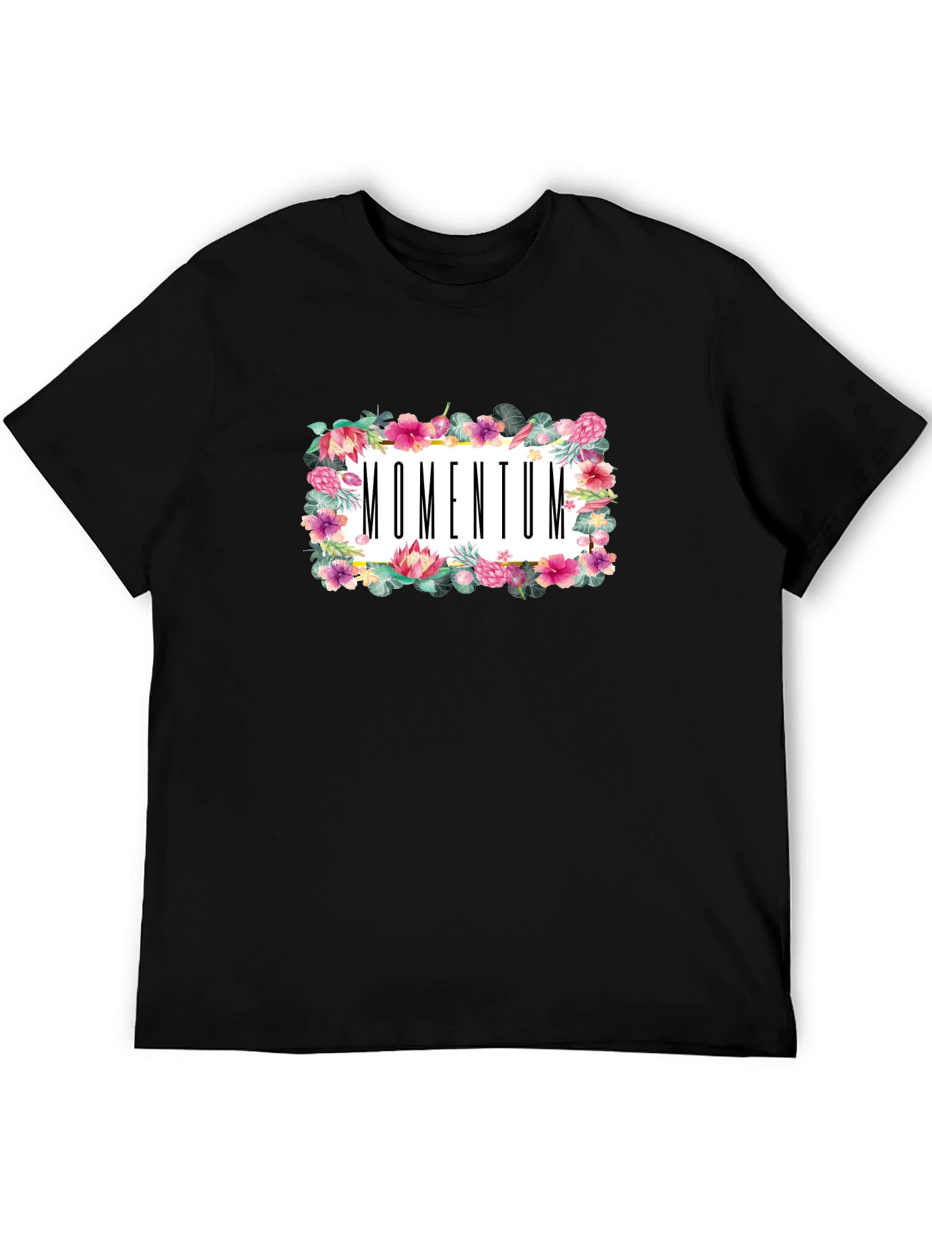 Momentum Floral Graphic Black T-Shirt