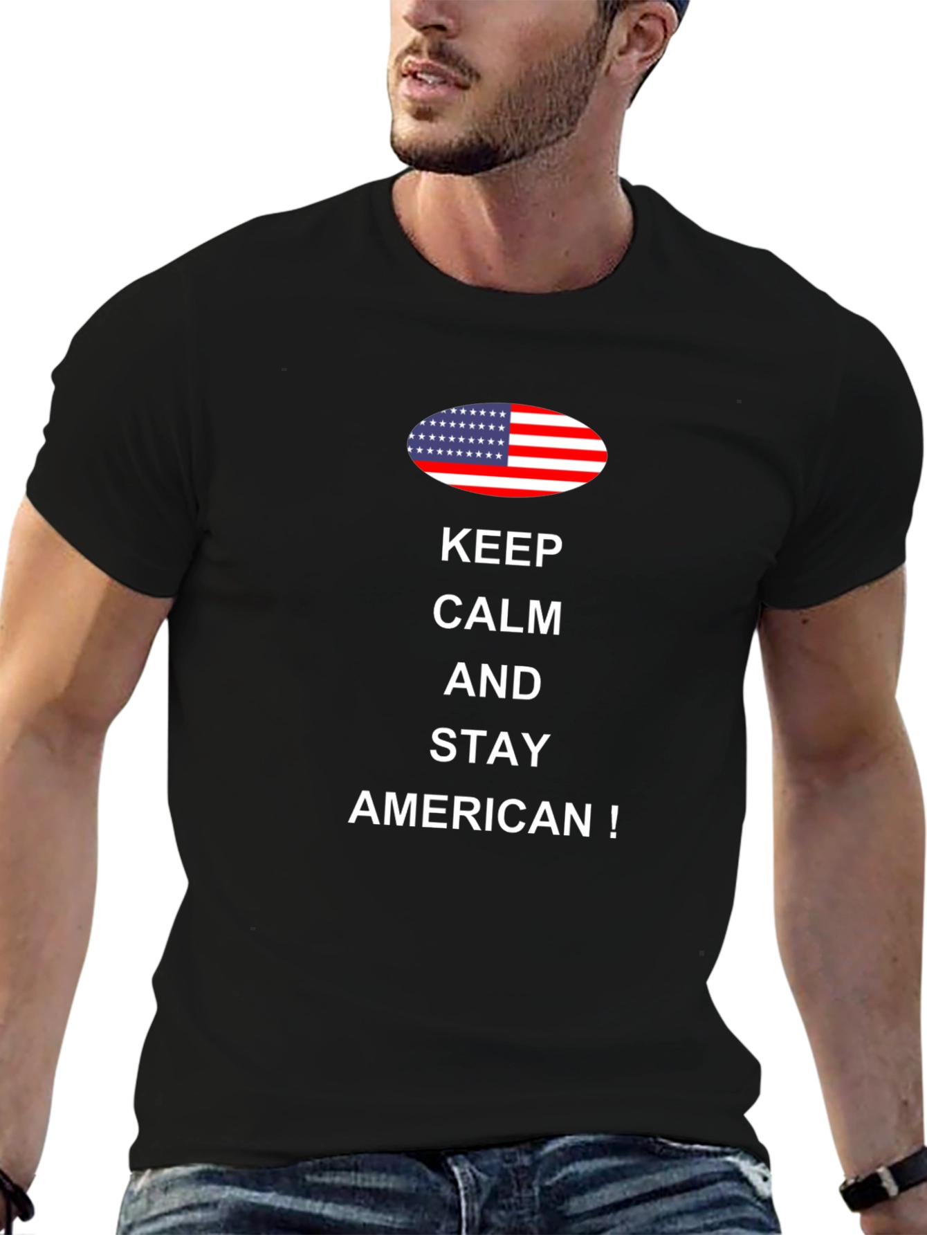 Keep Calm and Stay American Patriotic T-Shirt