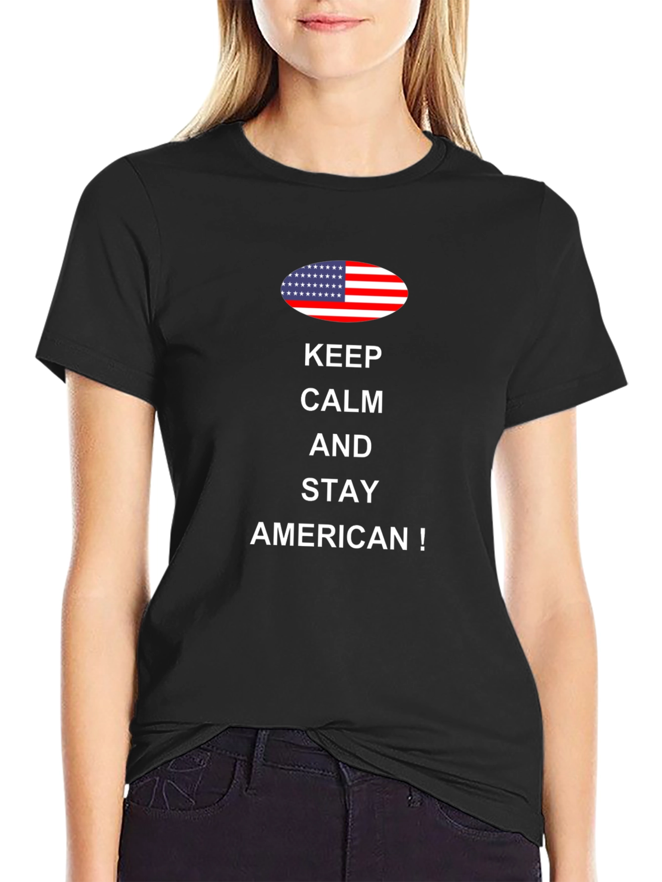 Keep Calm and Stay American Patriotic T-Shirt