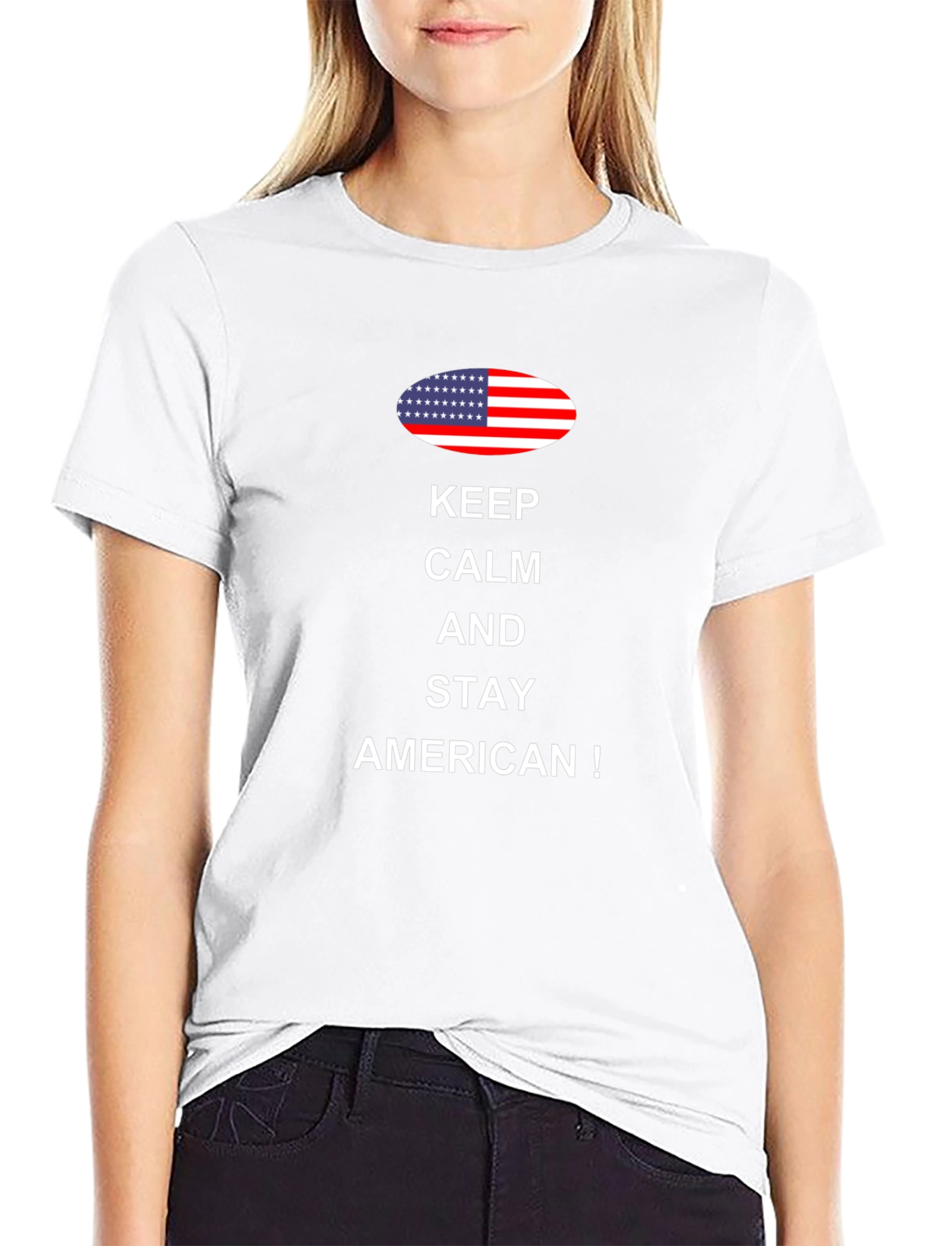 Keep Calm and Stay American Patriotic T-Shirt