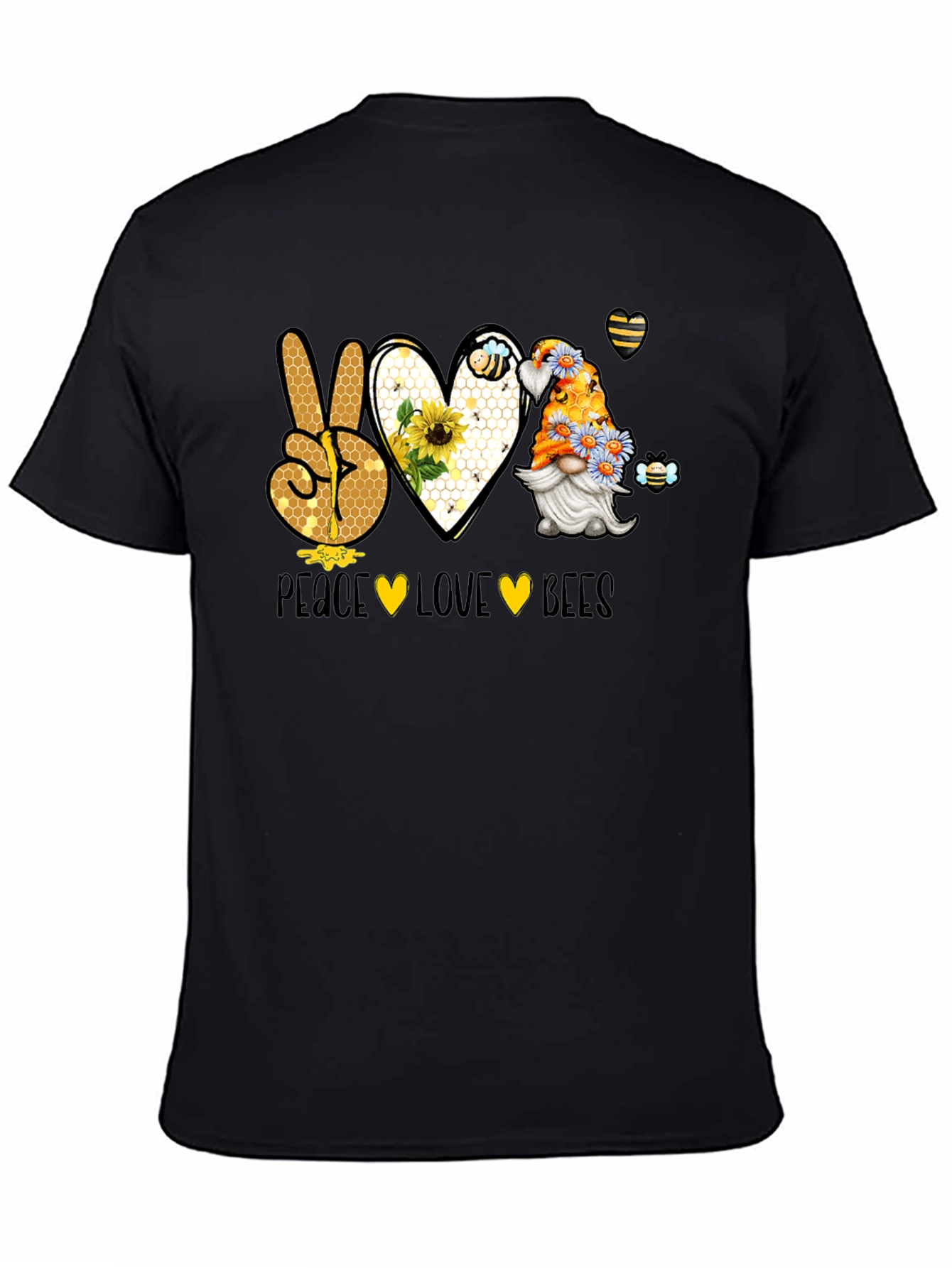 Peace Love Bees T-Shirt Gnome Bee Lover Tee