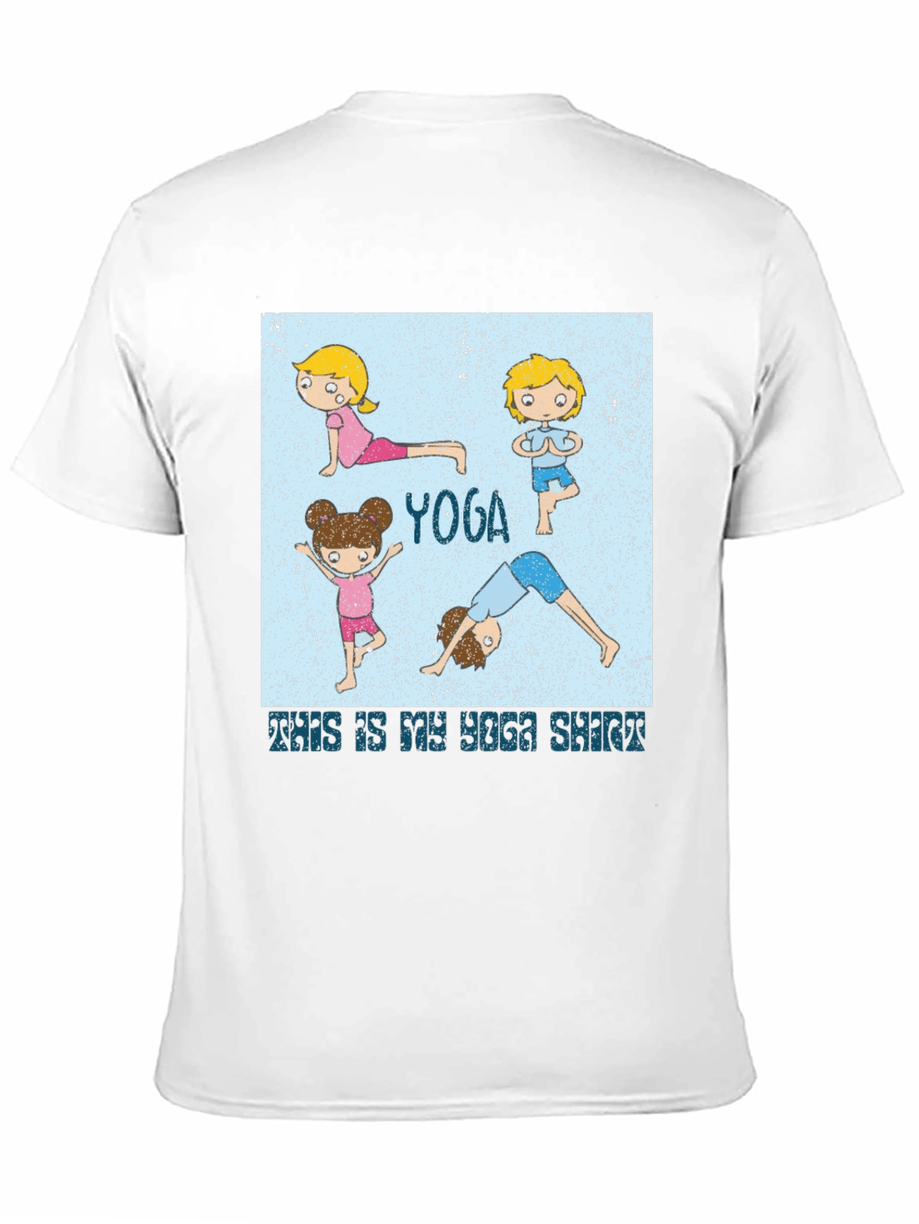 Yoga Cartoon Black T-Shirt