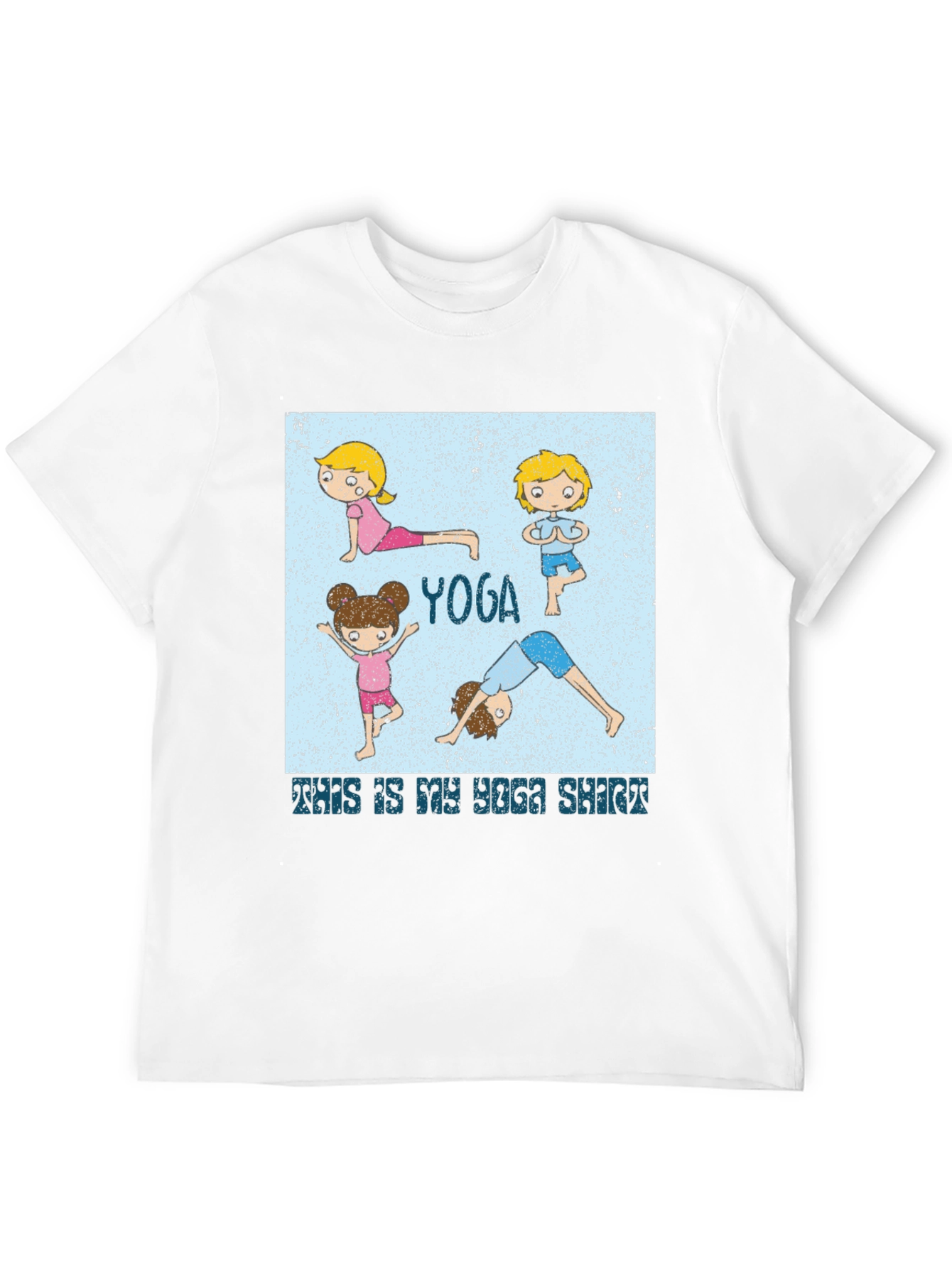 Yoga Cartoon Black T-Shirt