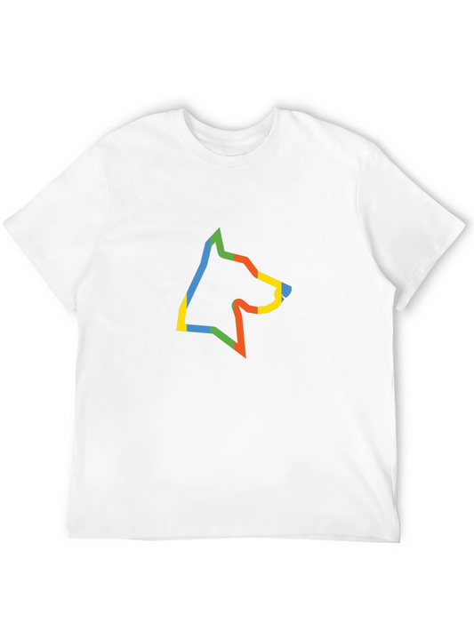 Dog Head Outline T-Shirt - Colorful Graphic Tee